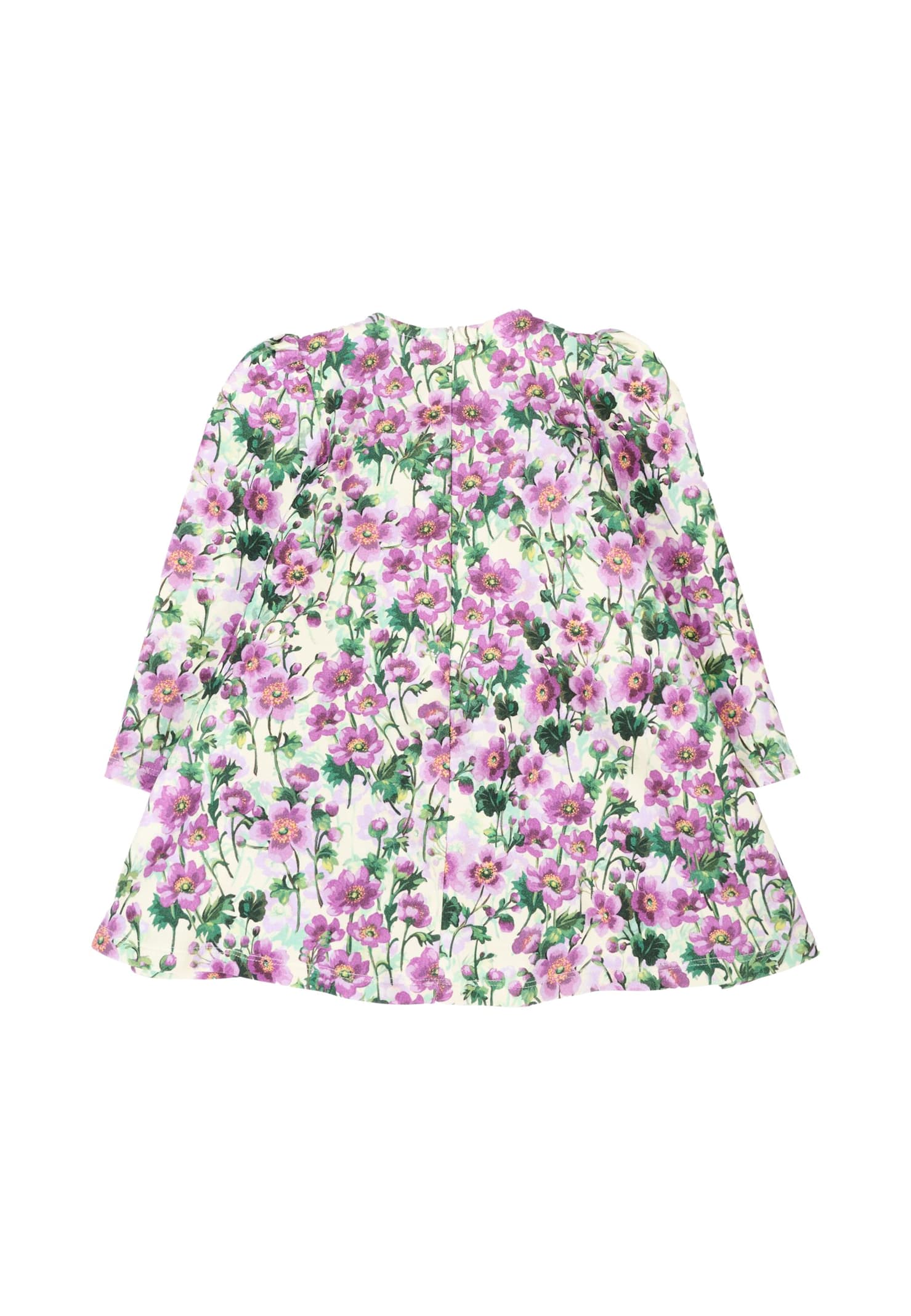 Dolce & Gabbana Multicolor Dress For Baby Girl With Violet Print In Multi