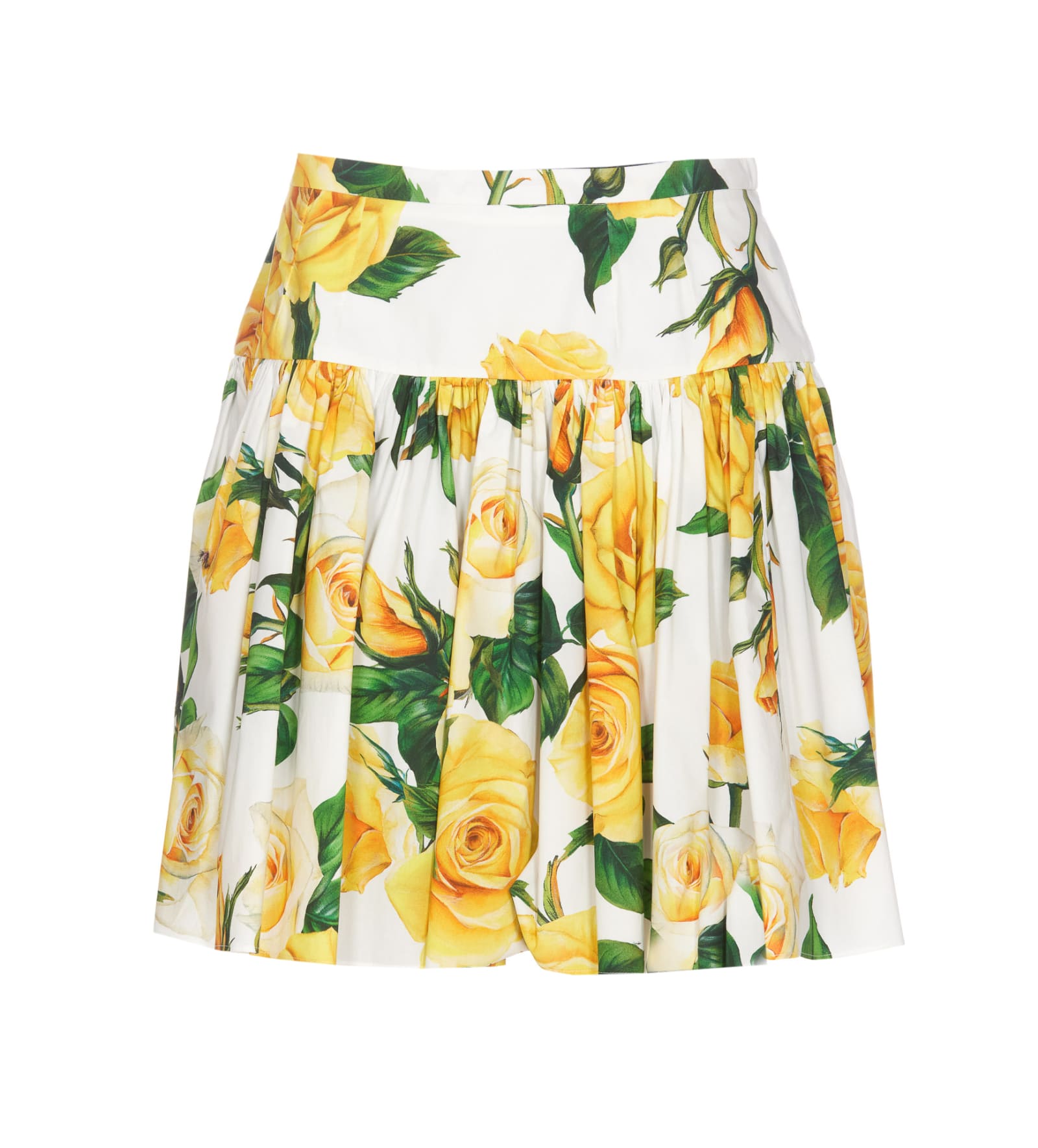 Shop Dolce & Gabbana Printed Roses Miniskirt In Multicolor