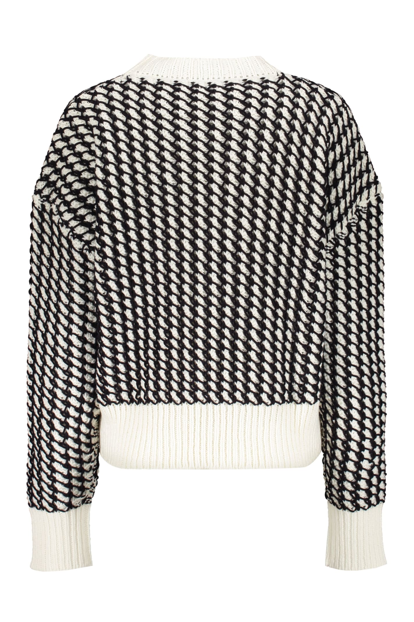 Shop Bottega Veneta Long Sleeve Crew-neck Sweater In White