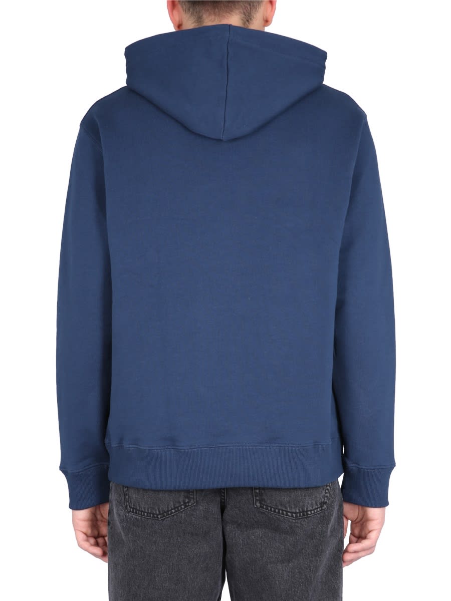 Etudes Studio Etudes Logo Printed Drawstring Hoodie In Blue