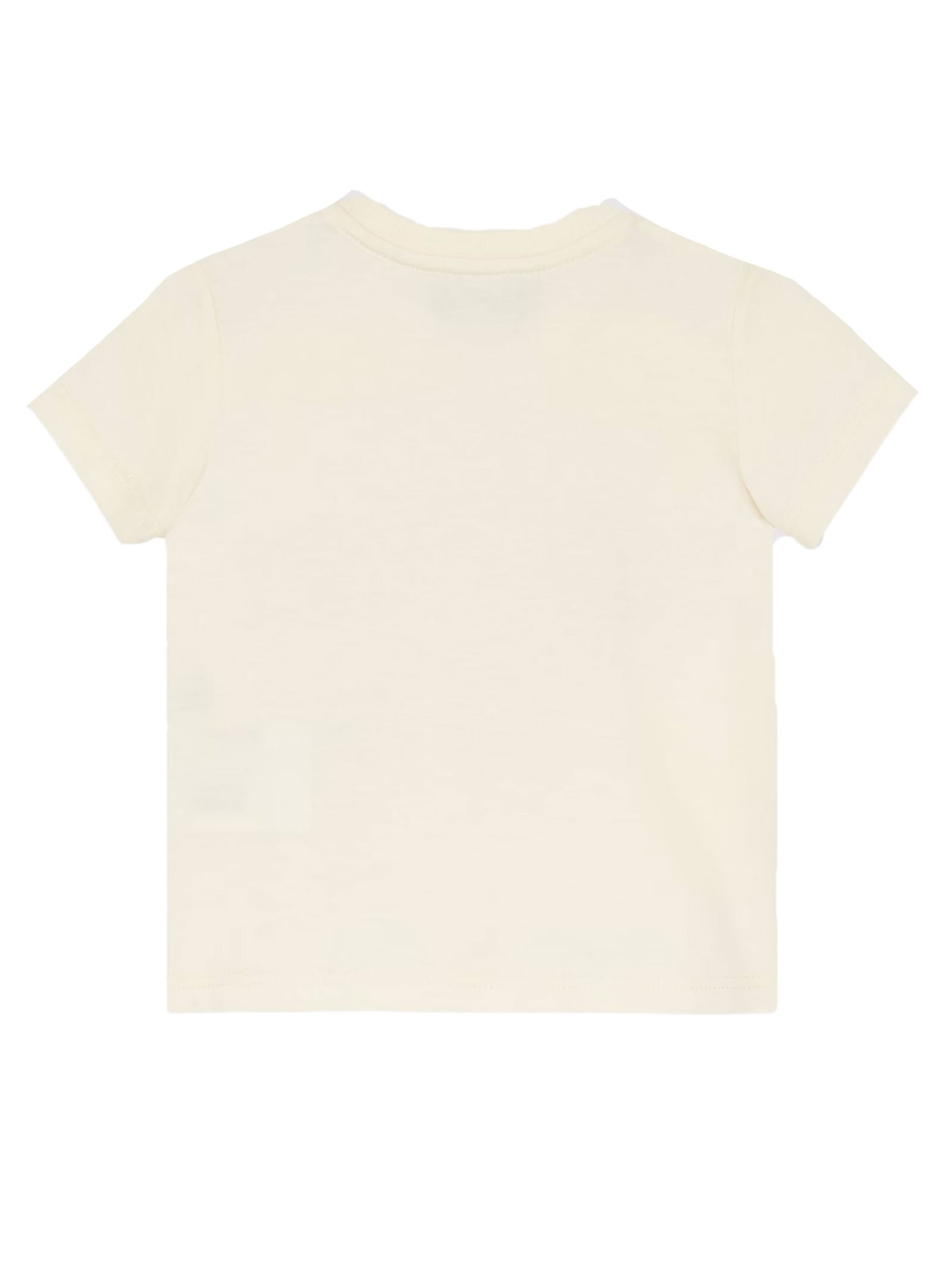 Shop Gucci Off White Cotton Jersey T-shirt In Yellow