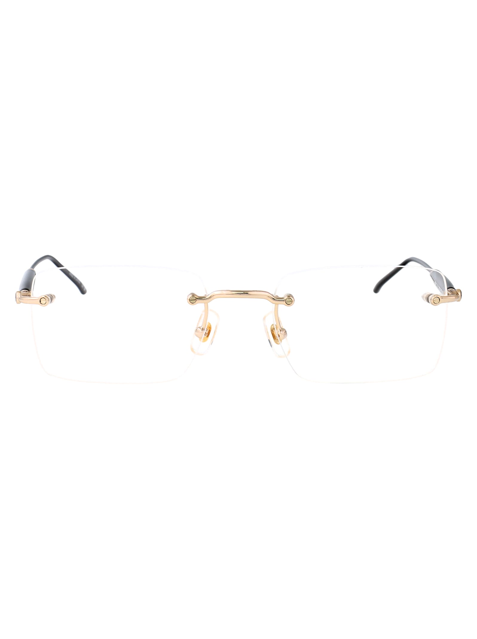 Montblanc Gold-gold-transparent Metal Glasses In Multi