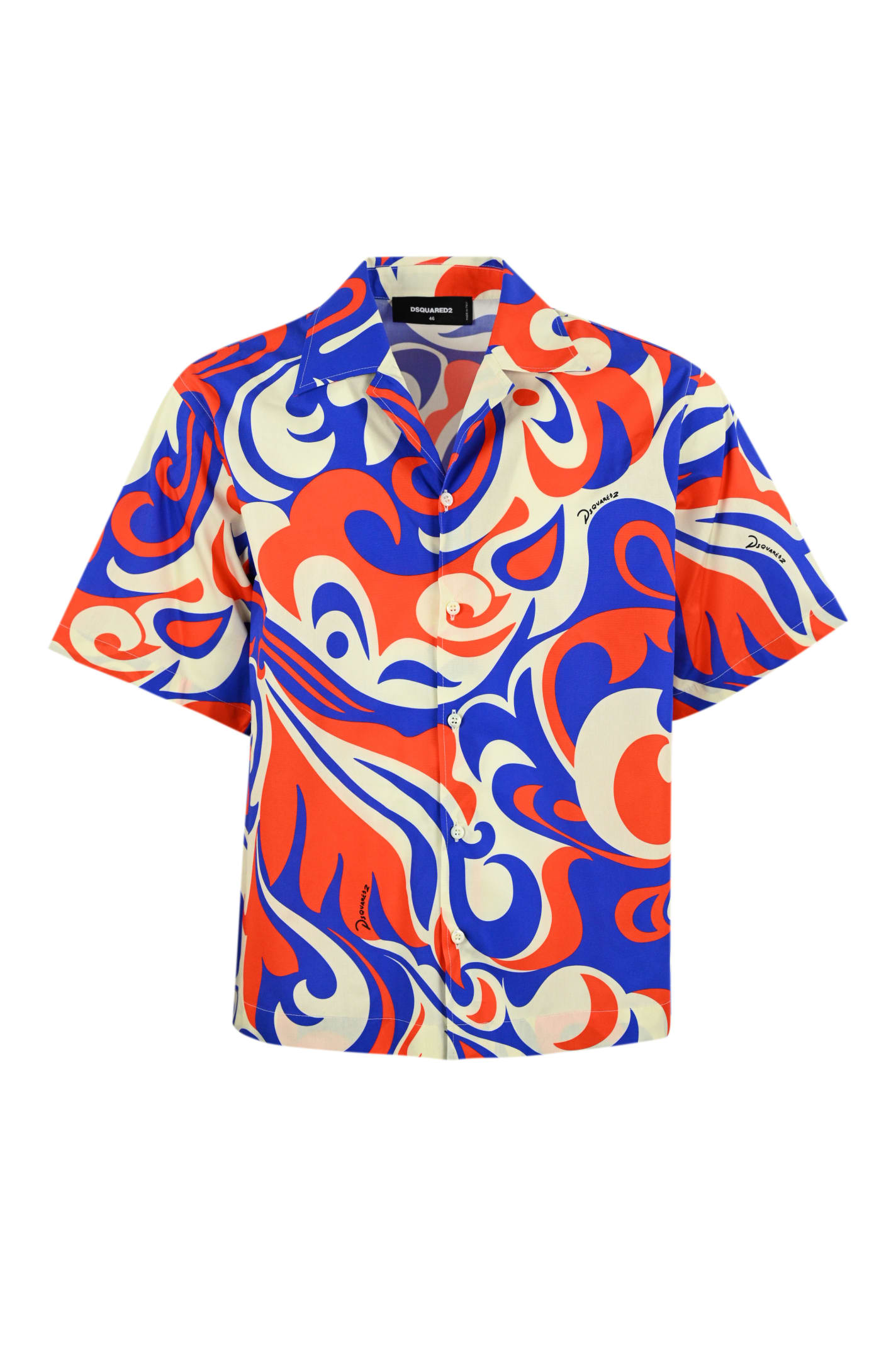 Shop Dsquared2 Patterned Poplin Shirt In Multicolor