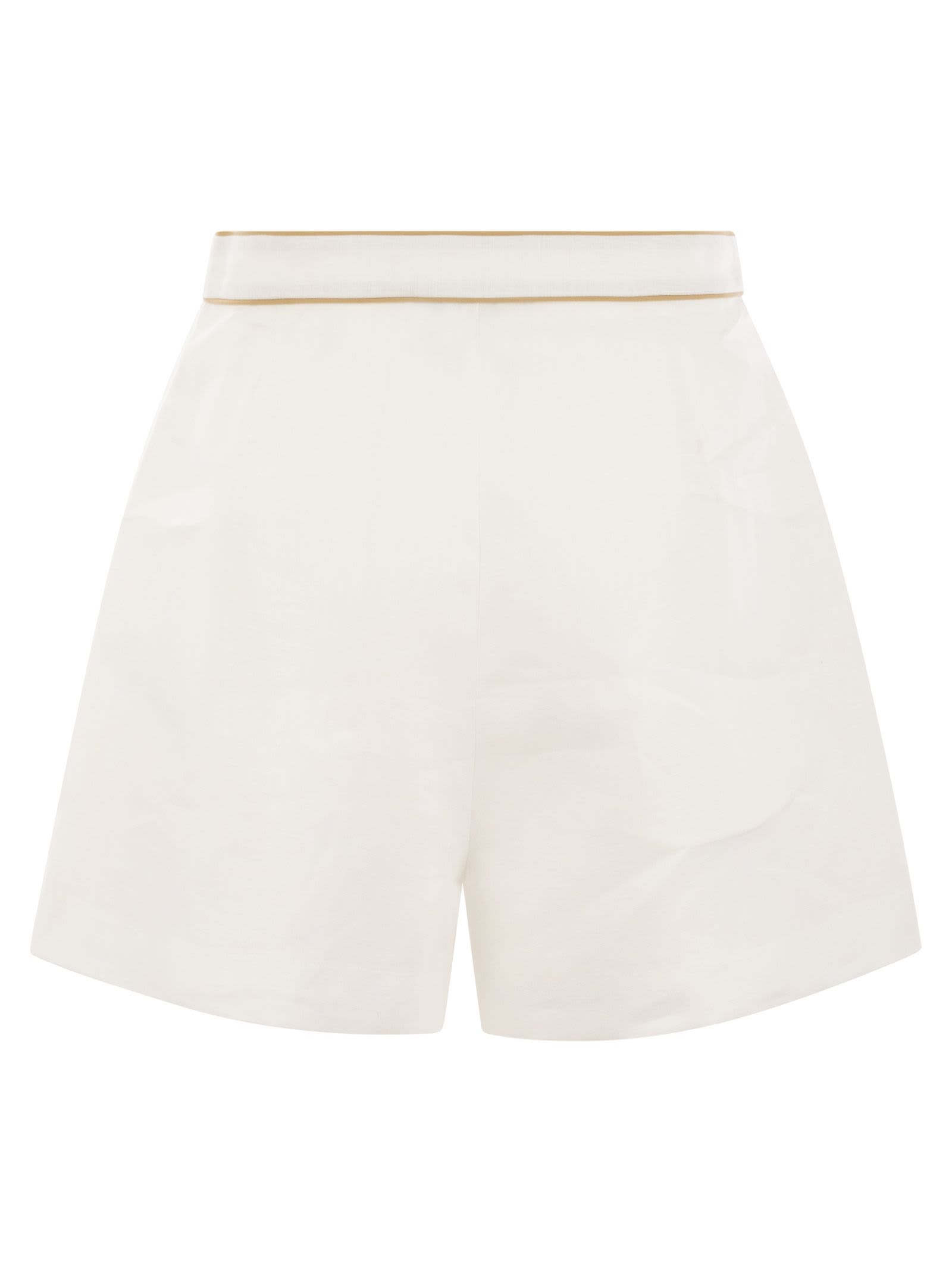 Mvp Wardrobe Bermuda Shorts In Linen In White