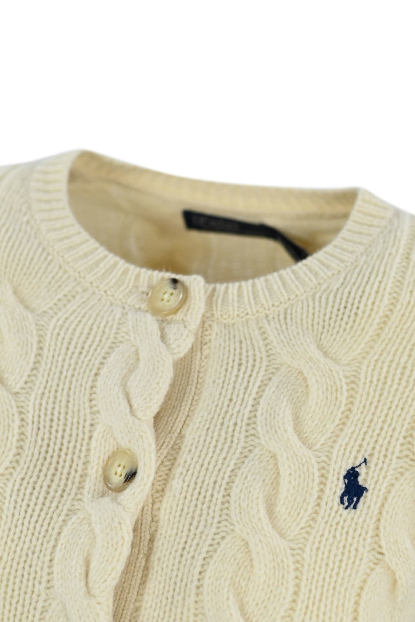 Shop Polo Ralph Lauren Woven Cardigan In White