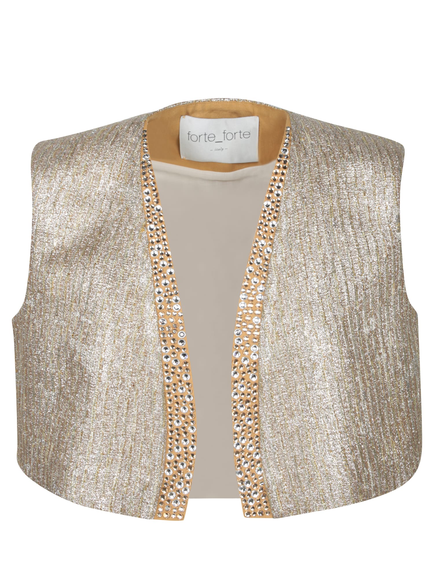 Forte_Forte Gold Lurex Jacquard Vest