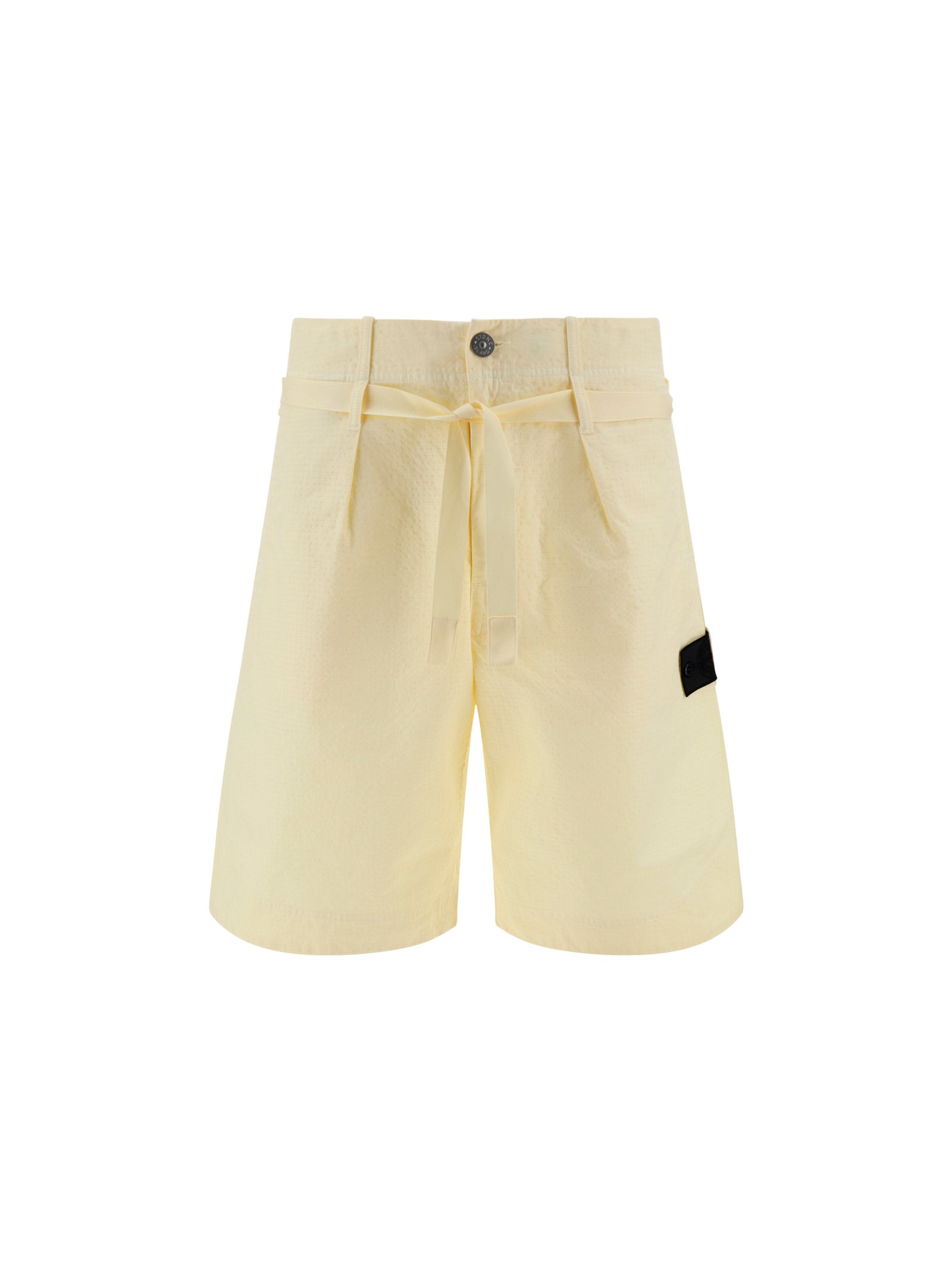 Shop Stone Island Shadow Project Bermudas Shorts In Butter
