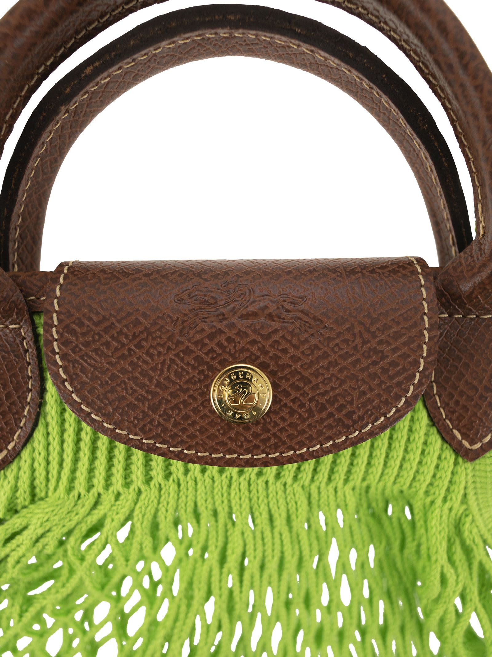 Shop Longchamp Le Pliage Filet - Top Handle Bag In Green