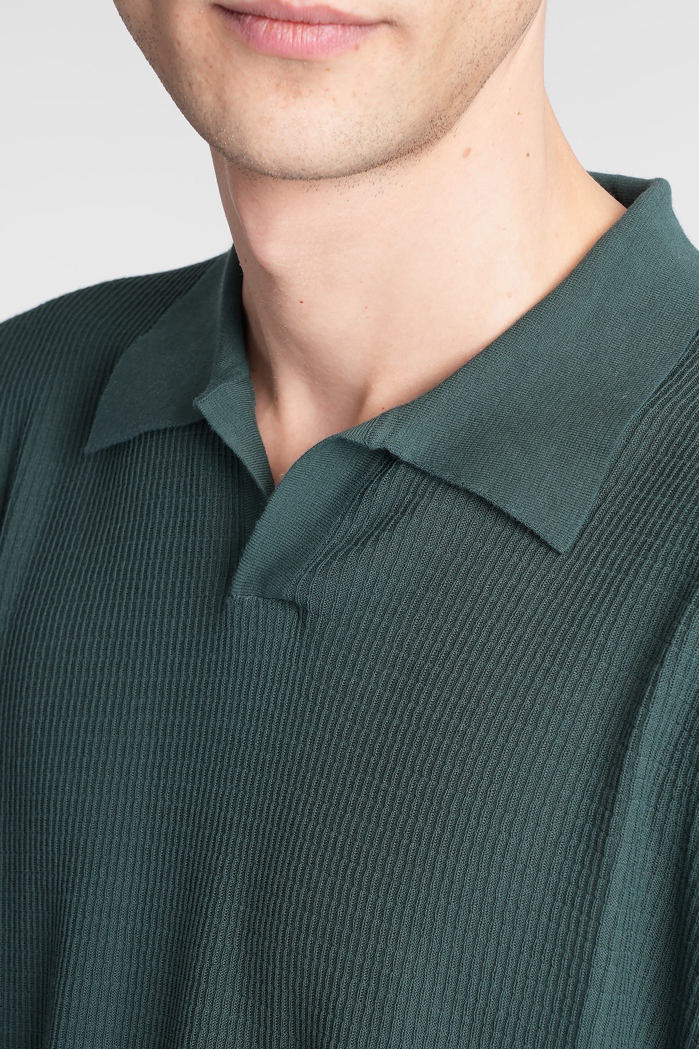 Roberto Collina Polo In Green Cotton In Green