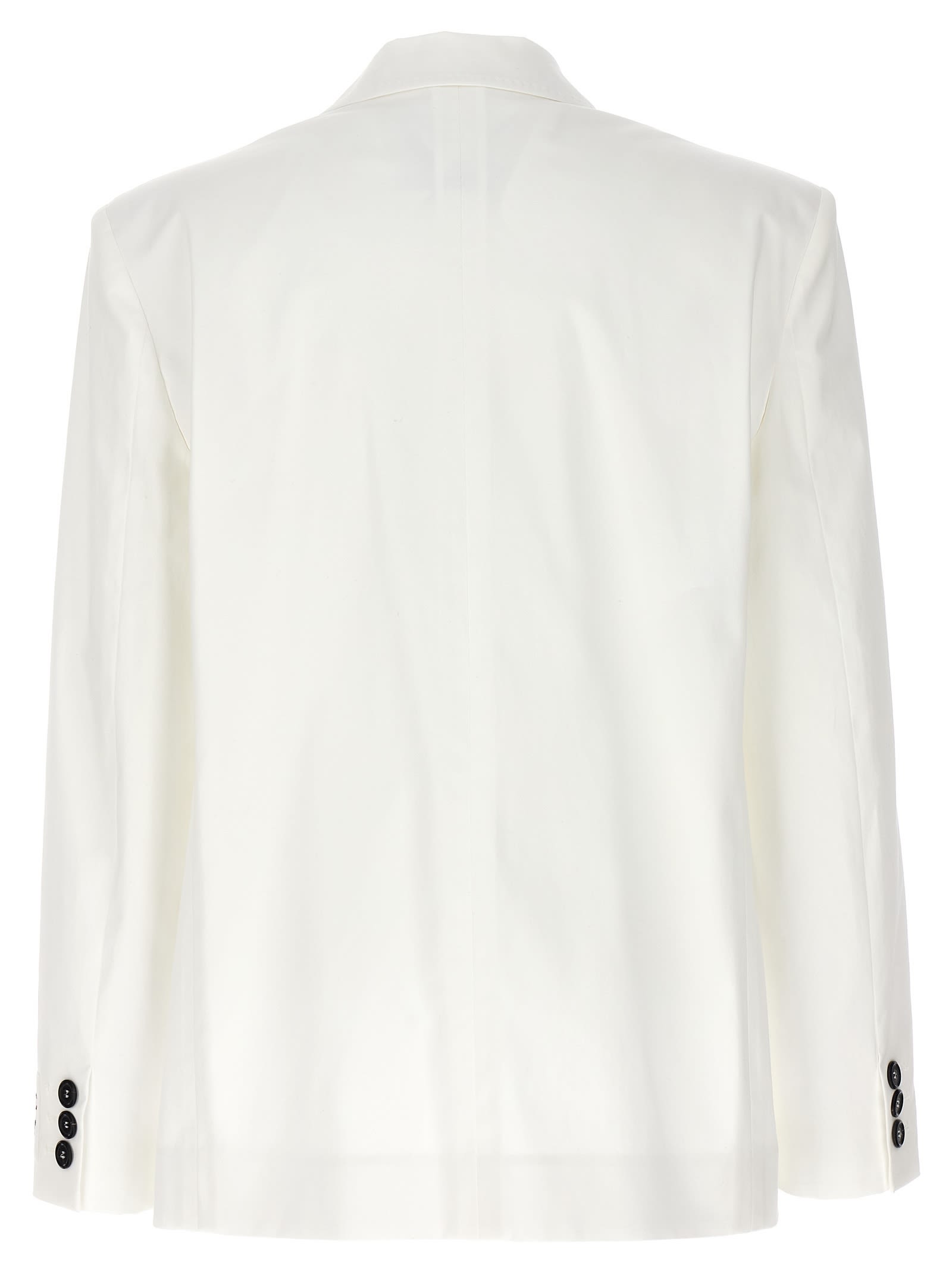 Shop Moschino Double-breasted Blazer In White