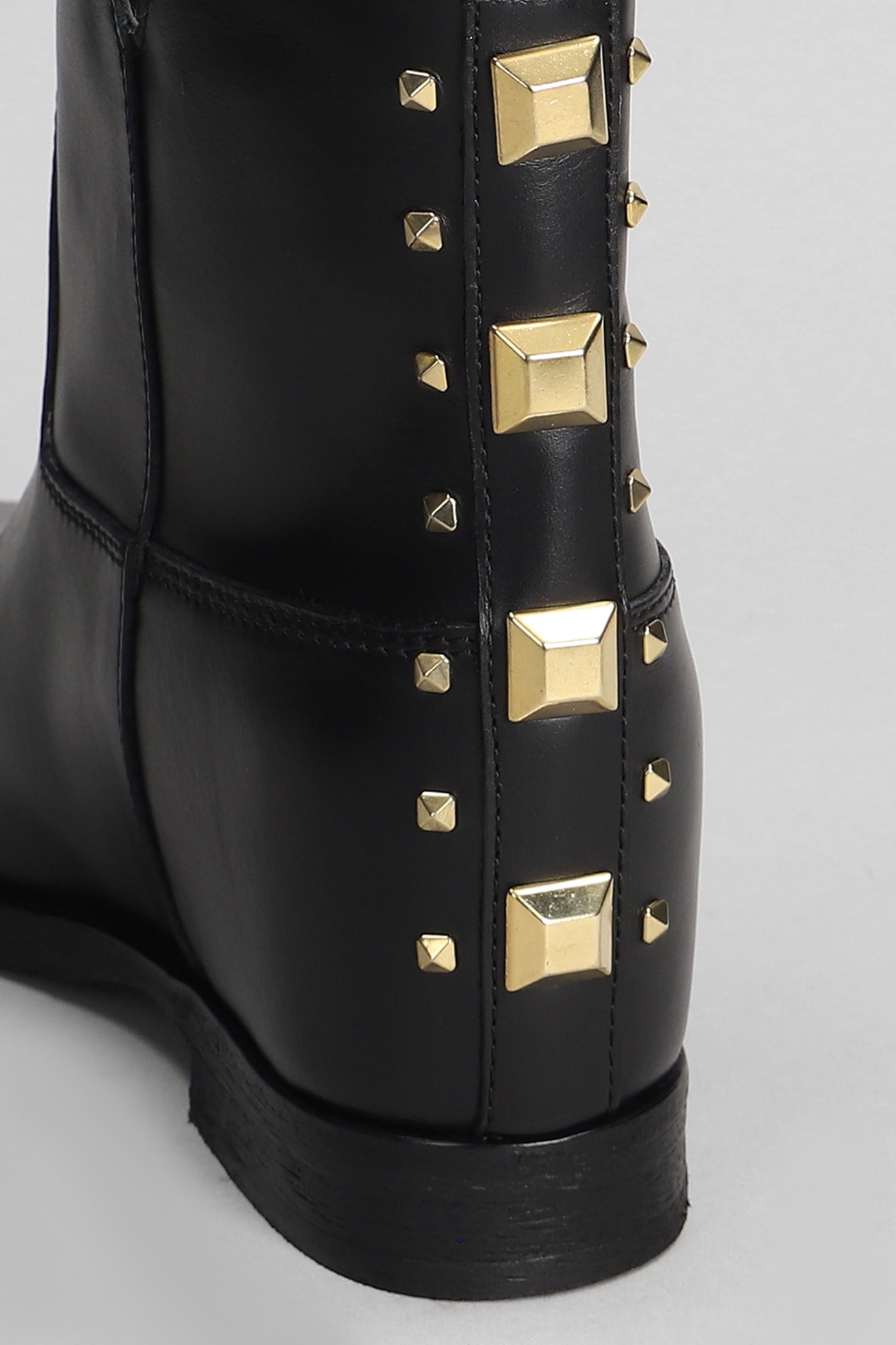 VIA ROMA 15 ANKLE BOOTS INSIDE WEDGE IN BLACK LEATHER