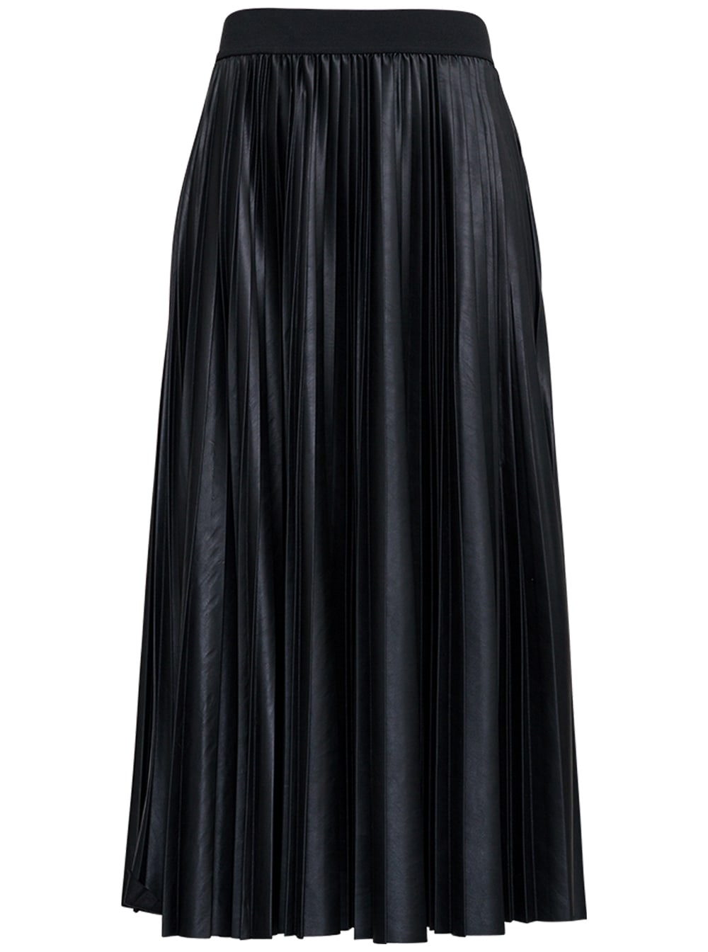 Antonelli Ismene Black Pleated Leatheret Skirt