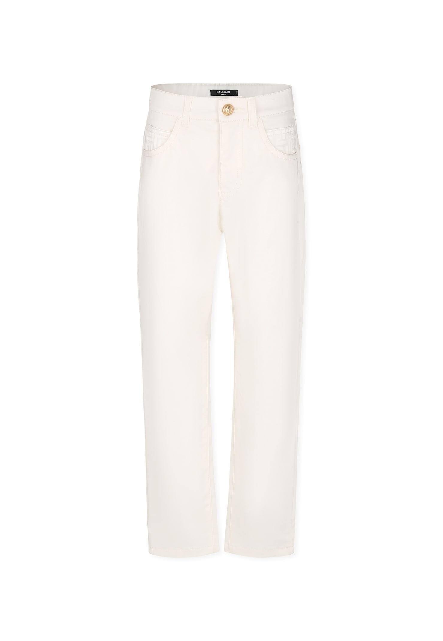 Balmain Straight-leg Trousers In White