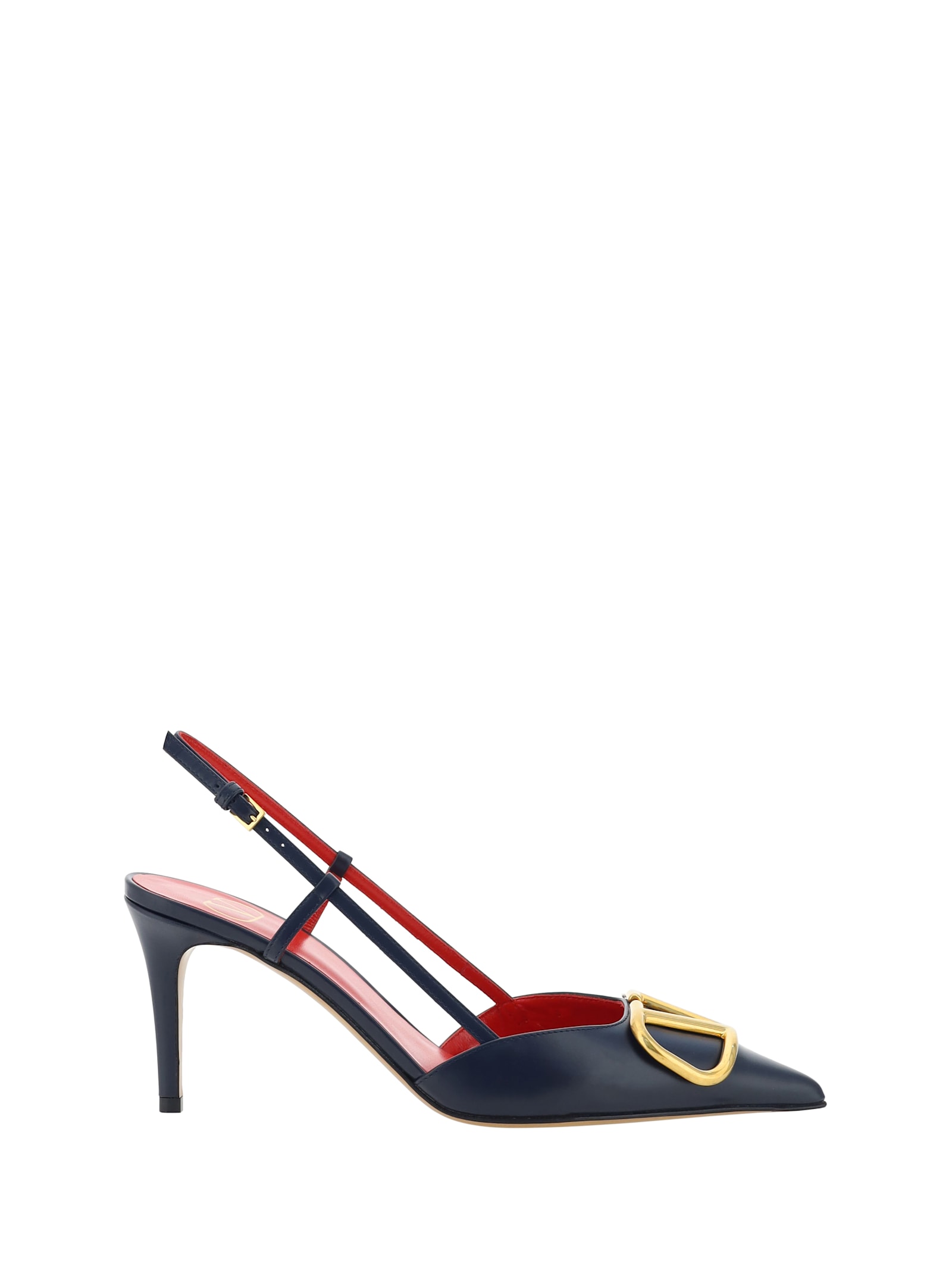 Shop Valentino Vlogo Pumps Slingback In Marine