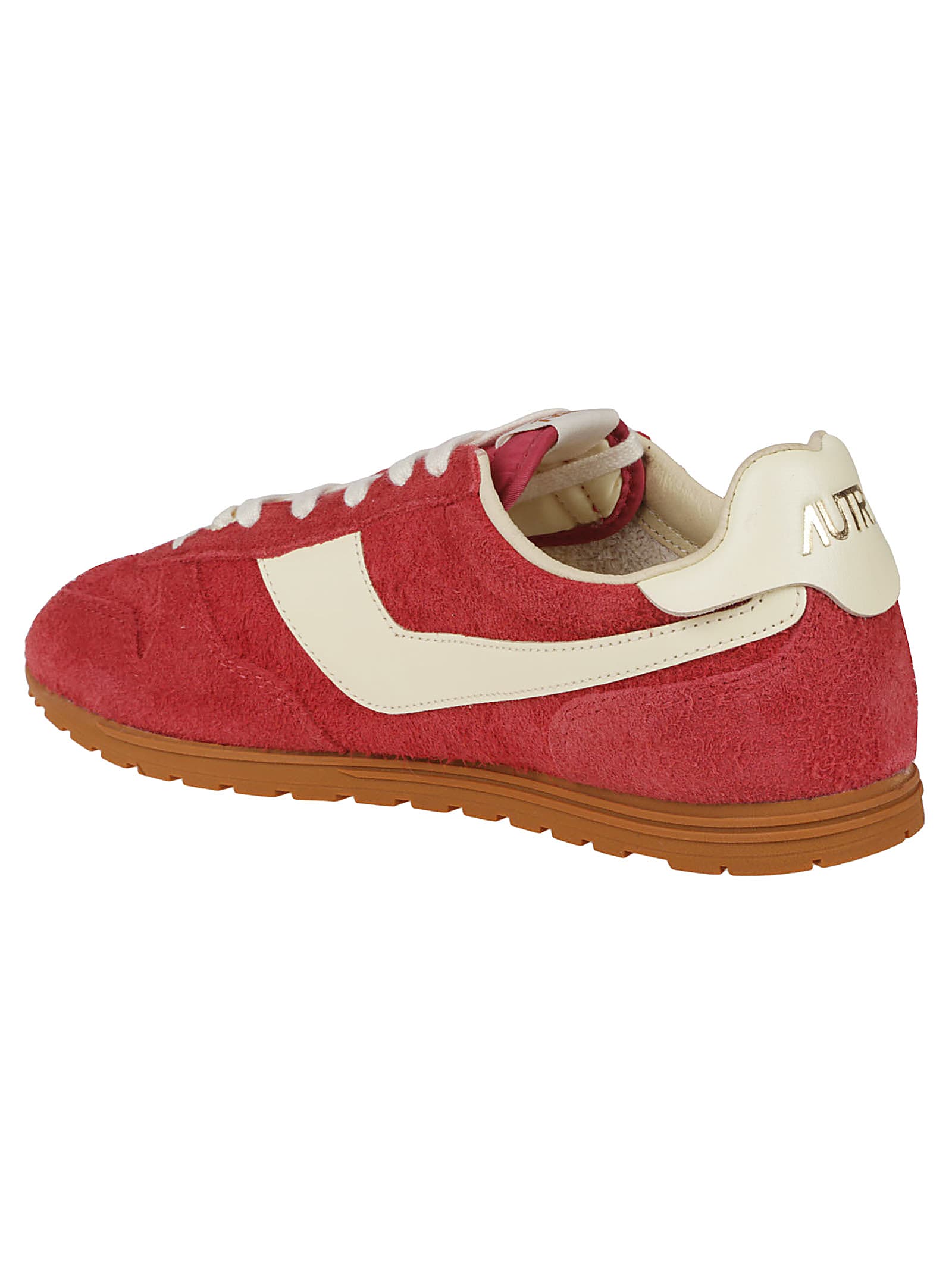 Autry Windspin Sneakers In Suede And Parrot Leather And Rutabaga In Red/rutabaga