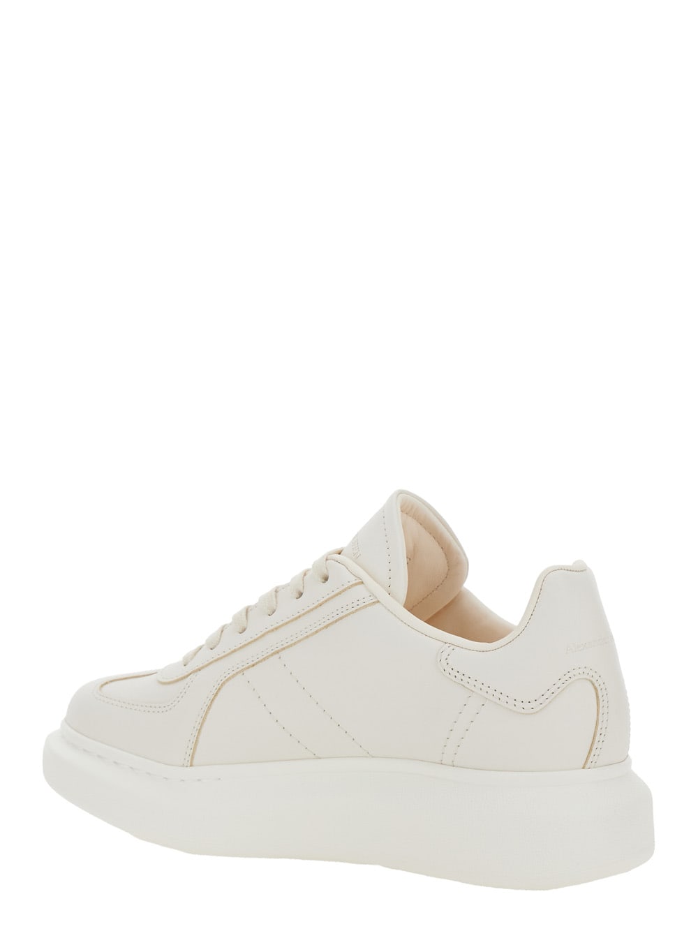 Alexander Mcqueen White Sneakers With Logo Patch On The Tongue And Embossed Logo On The Heel In Leather Woman