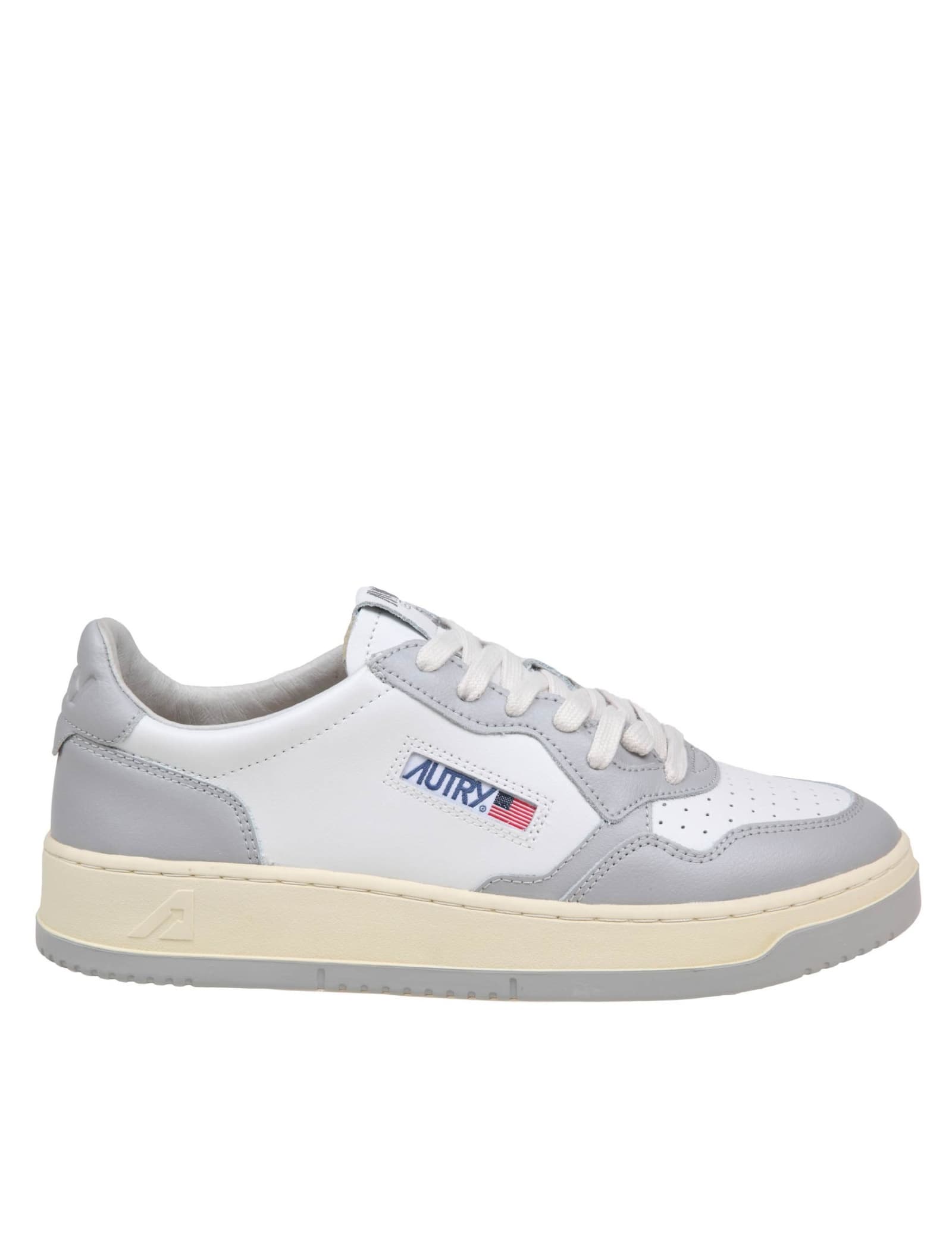 Shop Autry Sneakers In White And Gray Leather