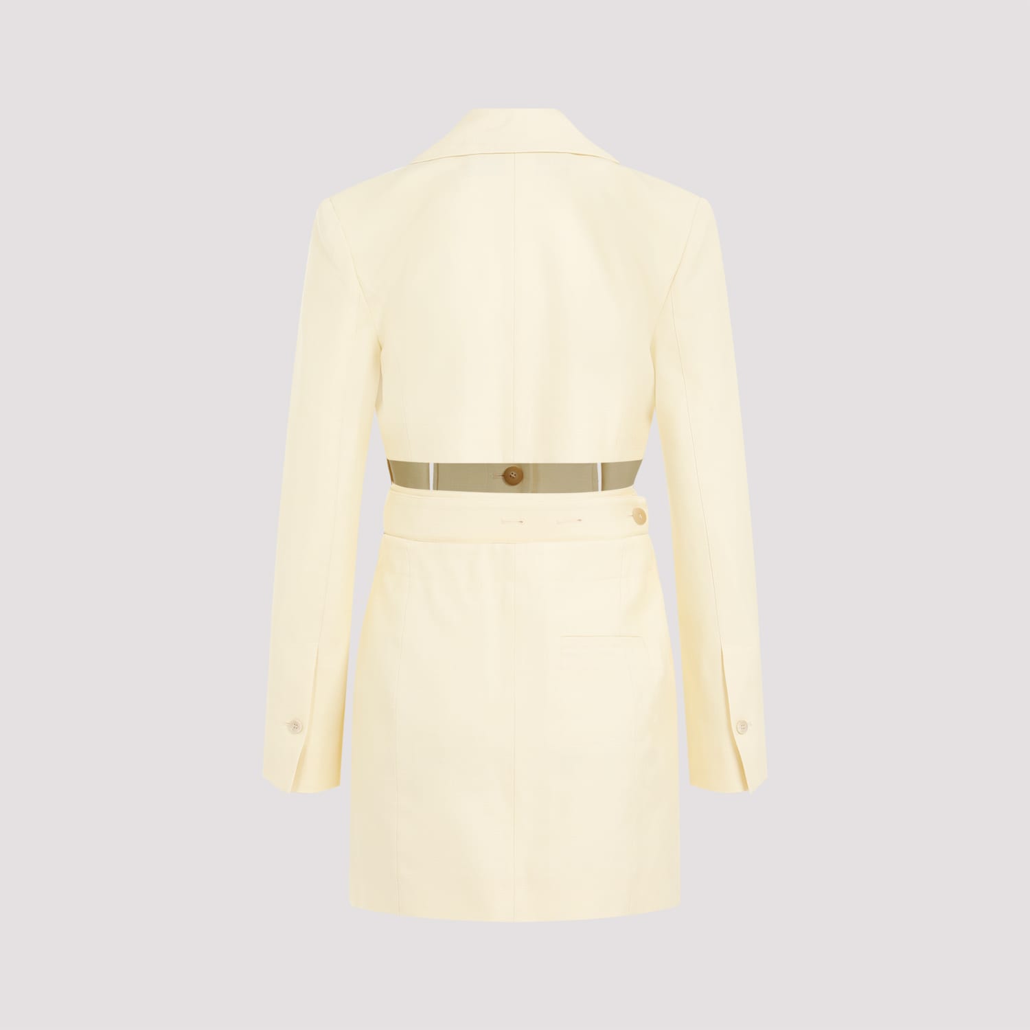 Shop Jacquemus La Robe Bari Mini Dress In Pale Yellow