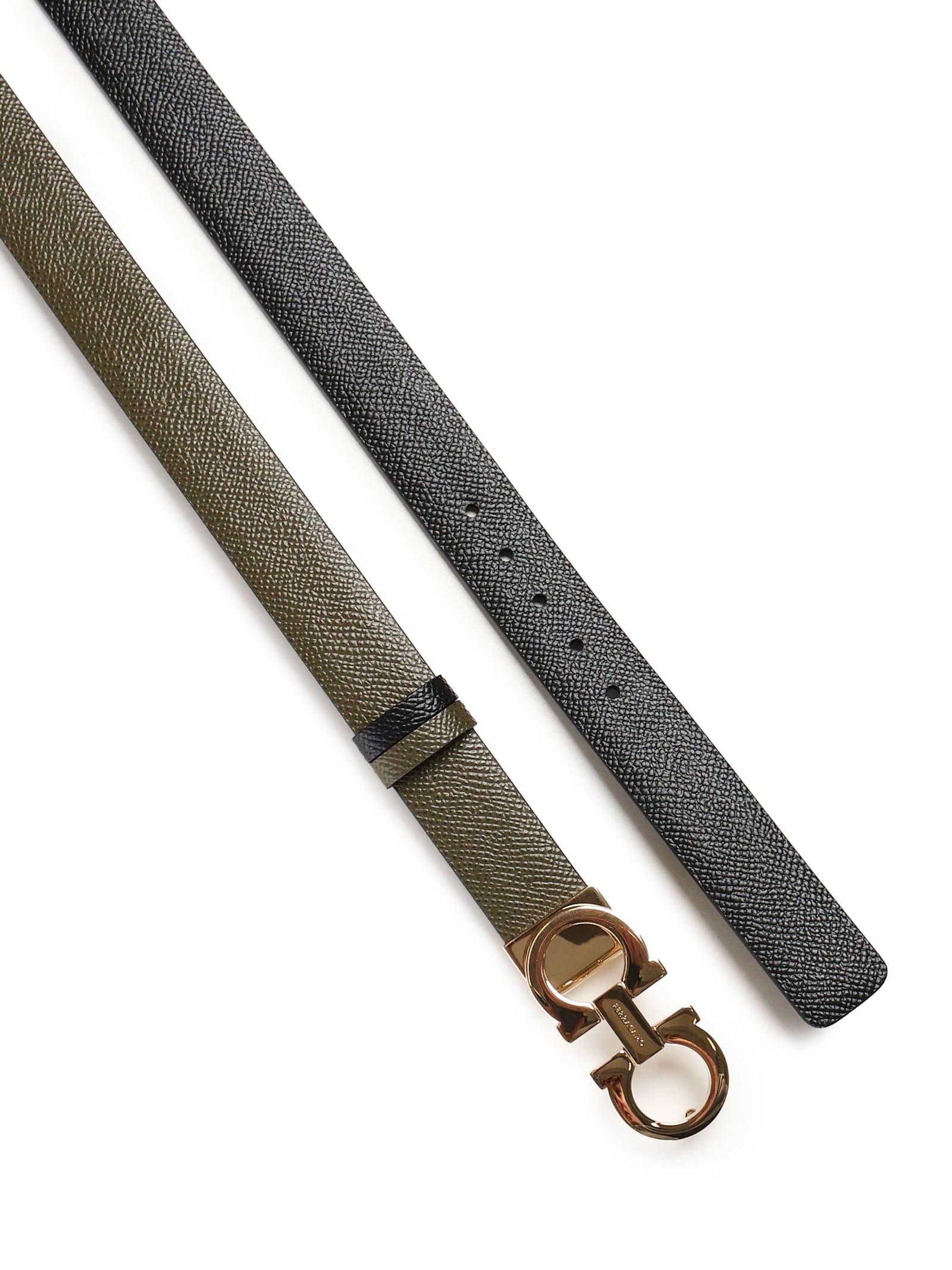 Ferragamo Gancini Reversible And Adjustable Belt In Multi