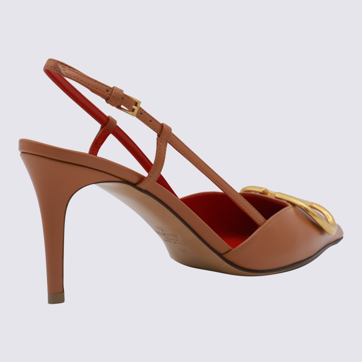 Shop Valentino Beige Leather Pumps In Almond Beige