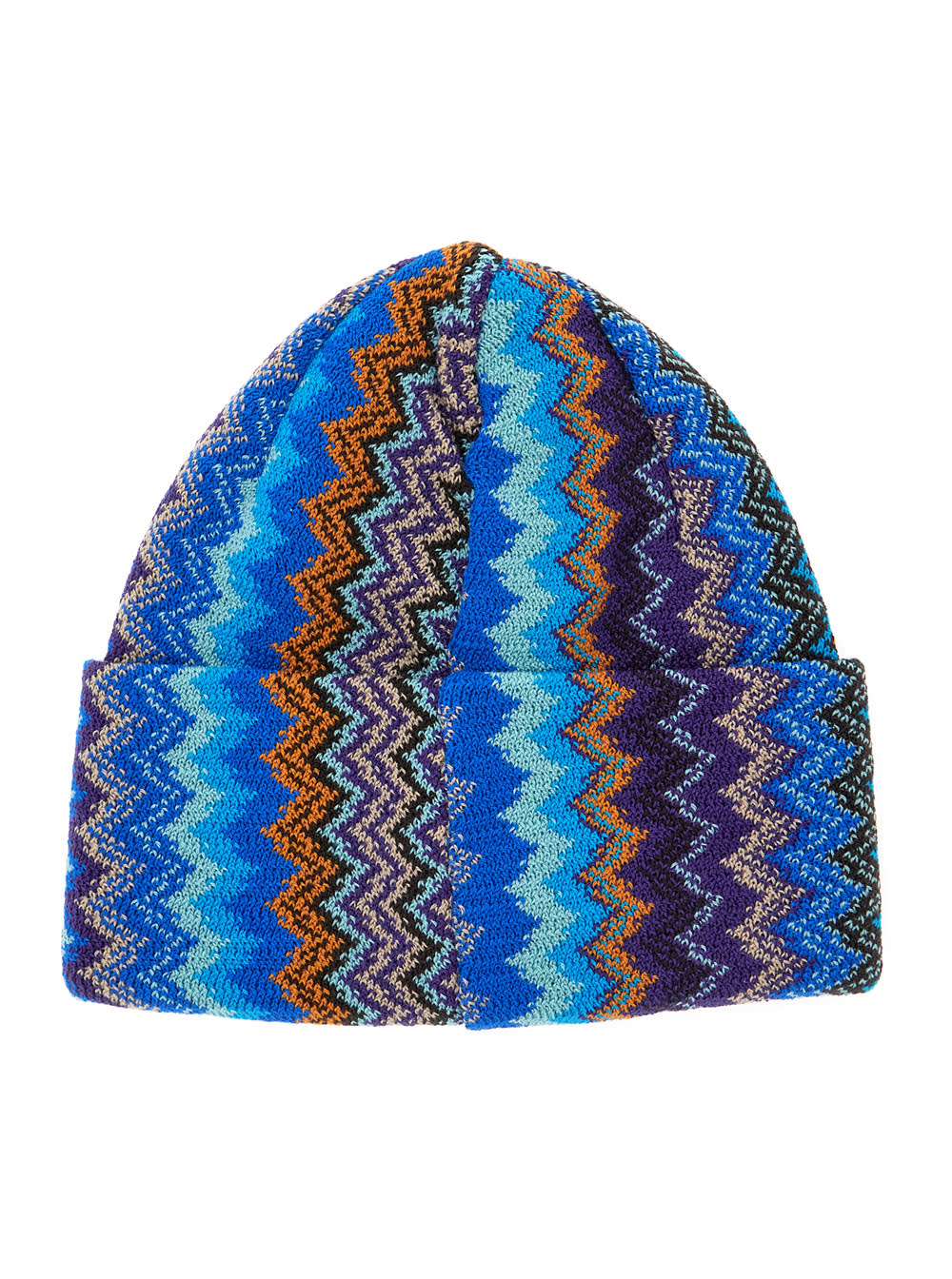 Missoni Multicolor Zigzag Pattern Beanie Hat In Multi