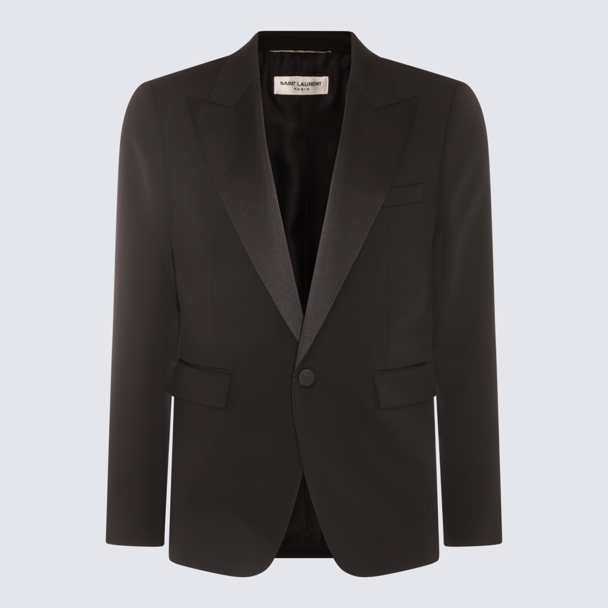 Shop Saint Laurent Black Wool Blazer