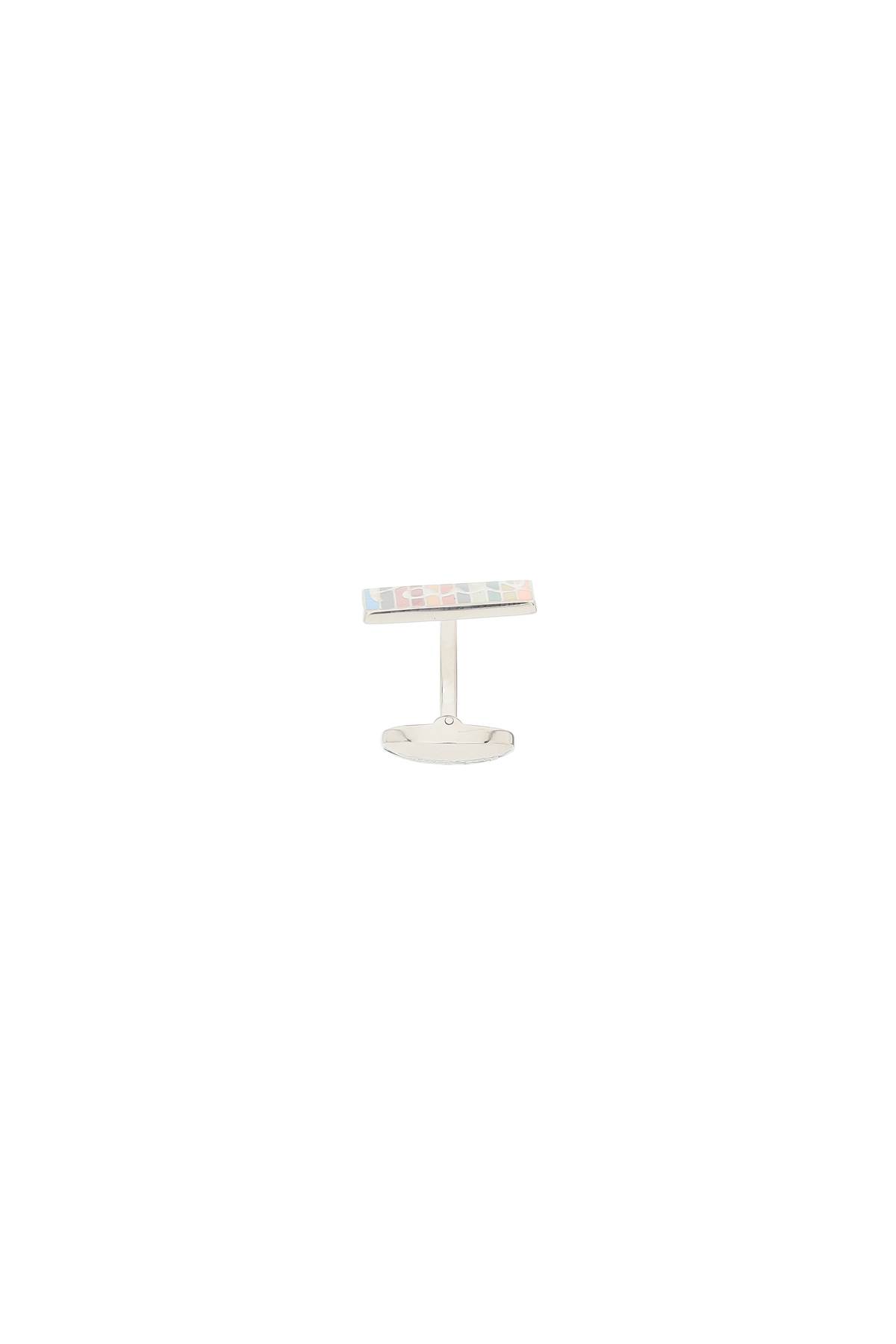 Paul Smith Striped Cufflinks In Multi (silver)