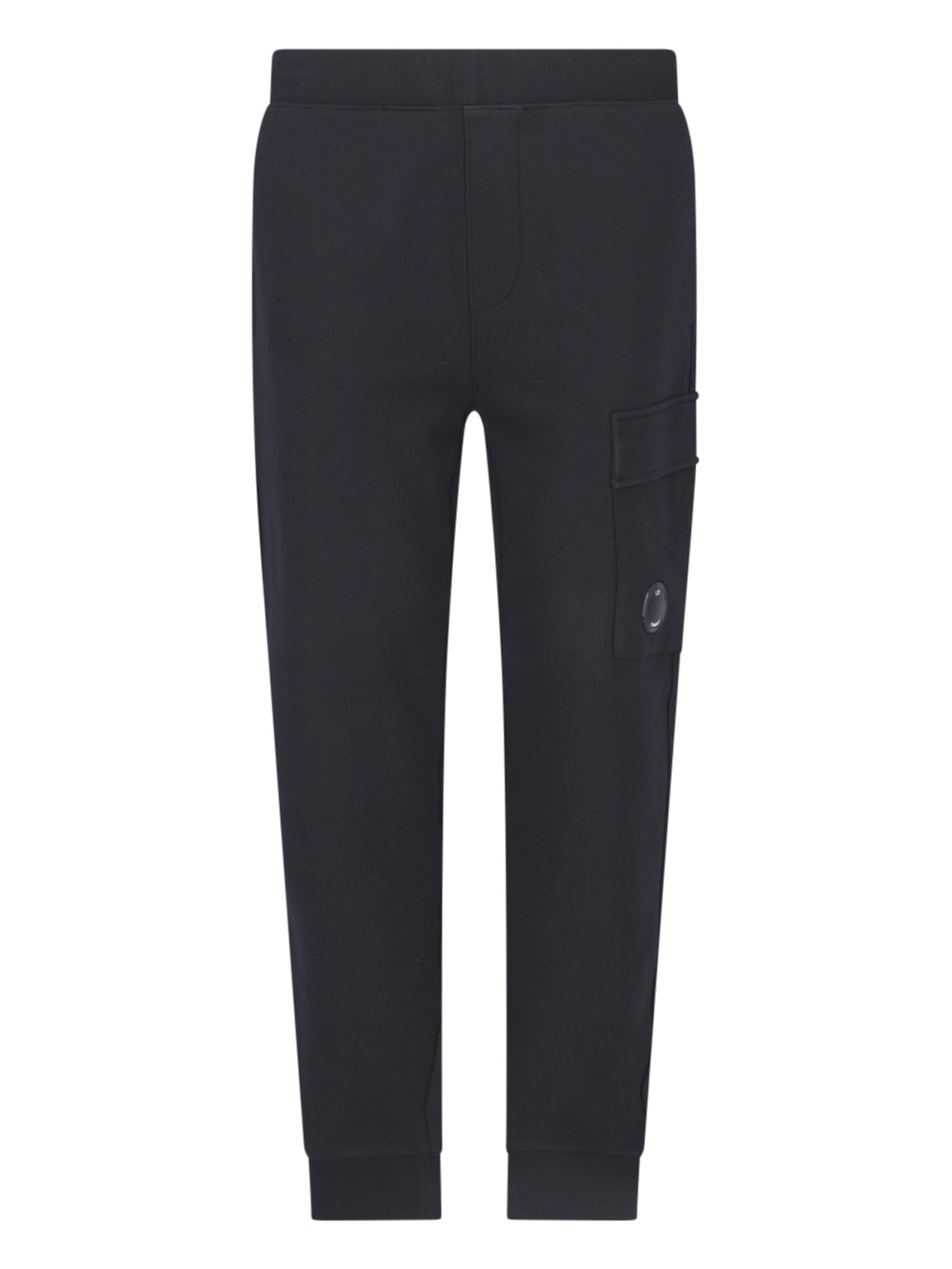 C.p. Company Diagonal Raised Fleece Track Pants In Black