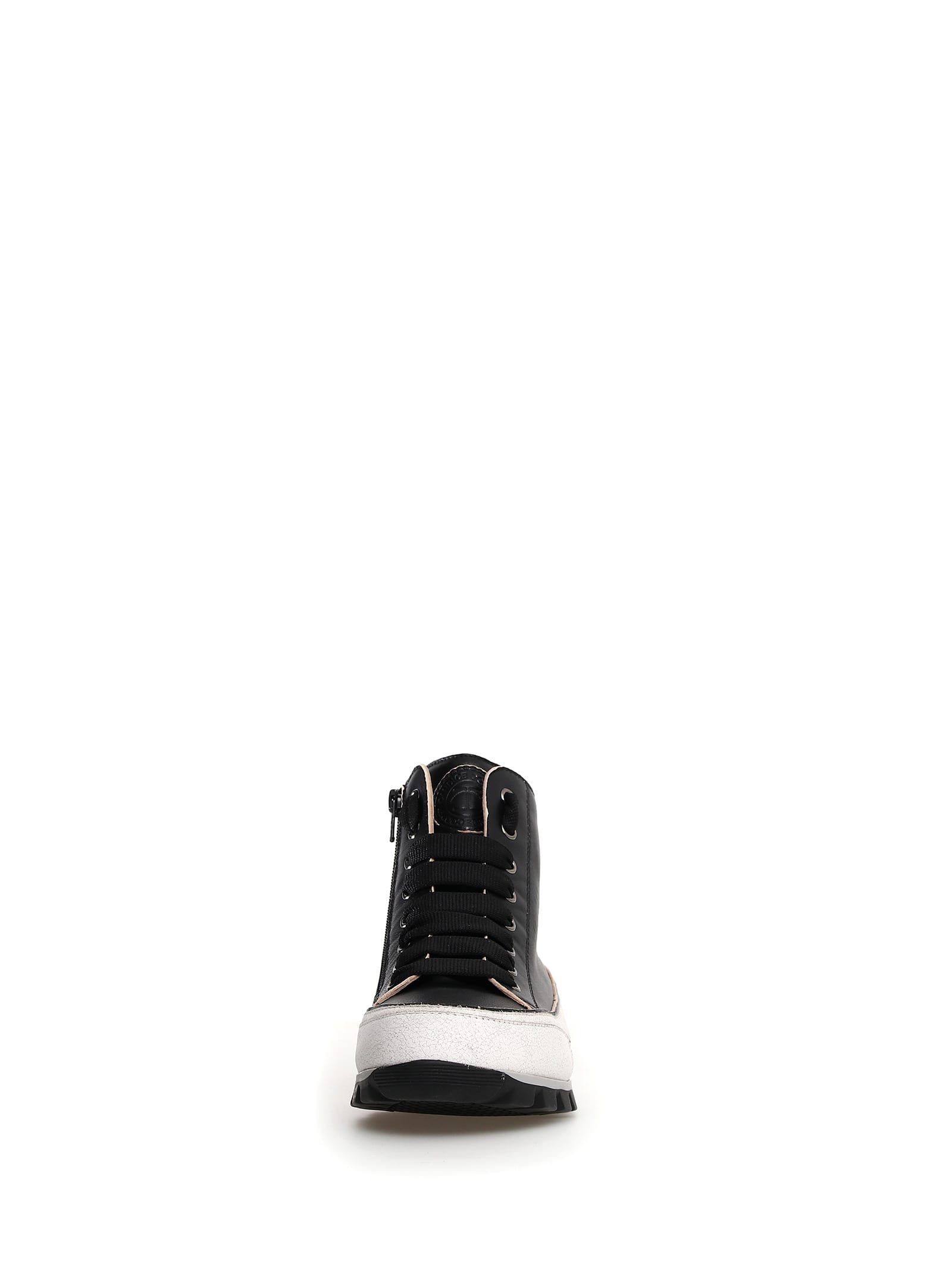 Shop Candice Cooper Black Nappa Leather High-top Sneaker In Nero