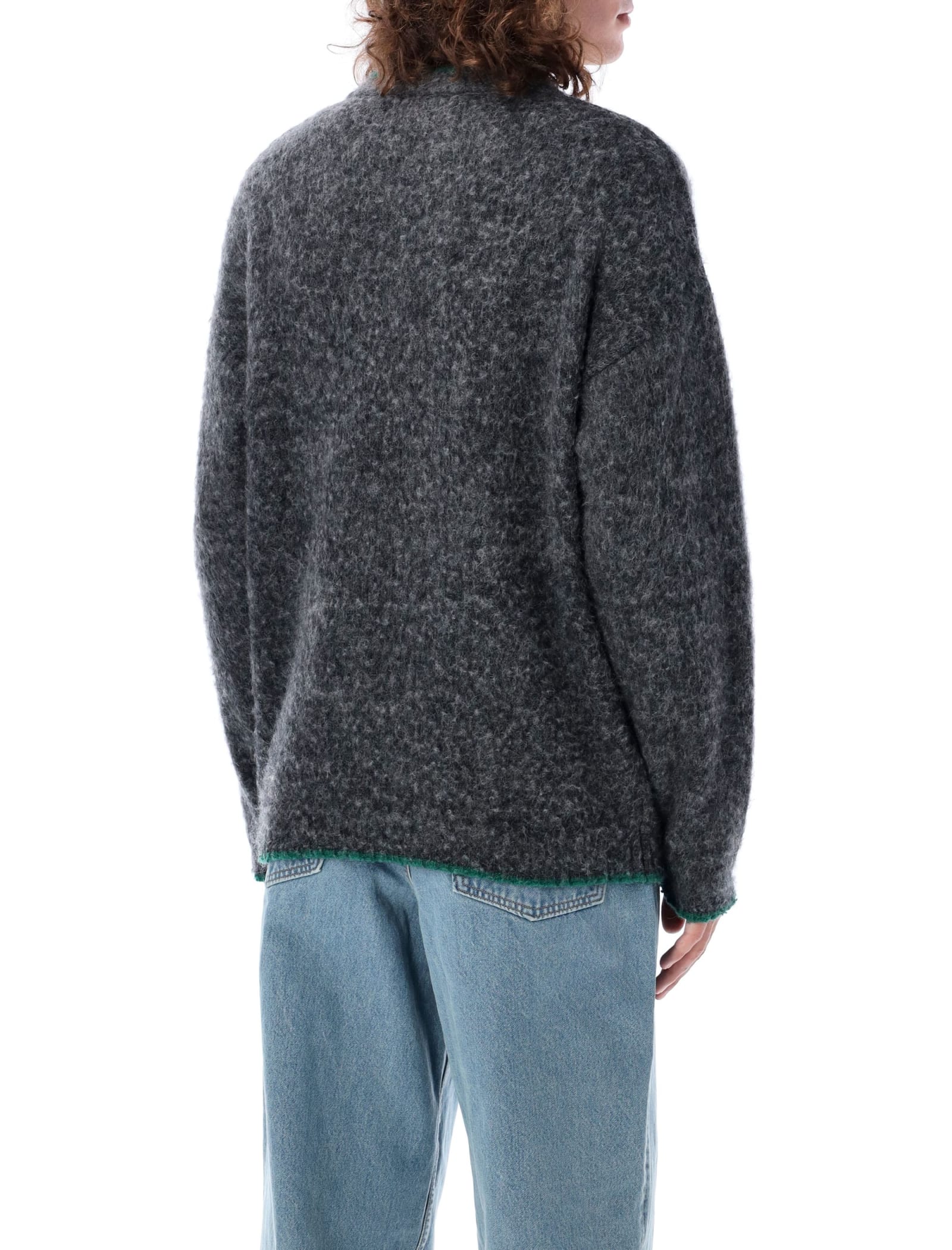 Shop Erl Overwashed Sweater In Dk Grey