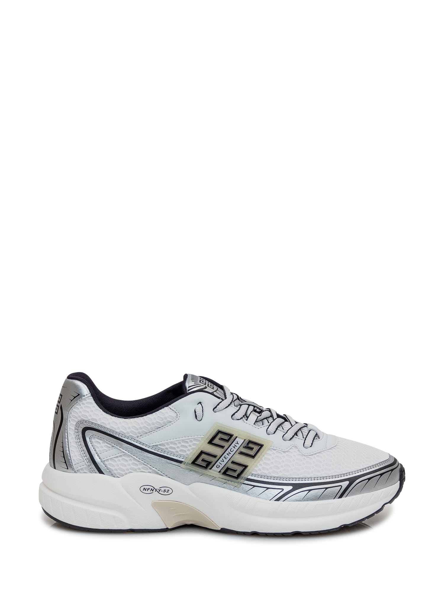 Shop Givenchy Running Sneaker By Nfnty-52 In White Silvery