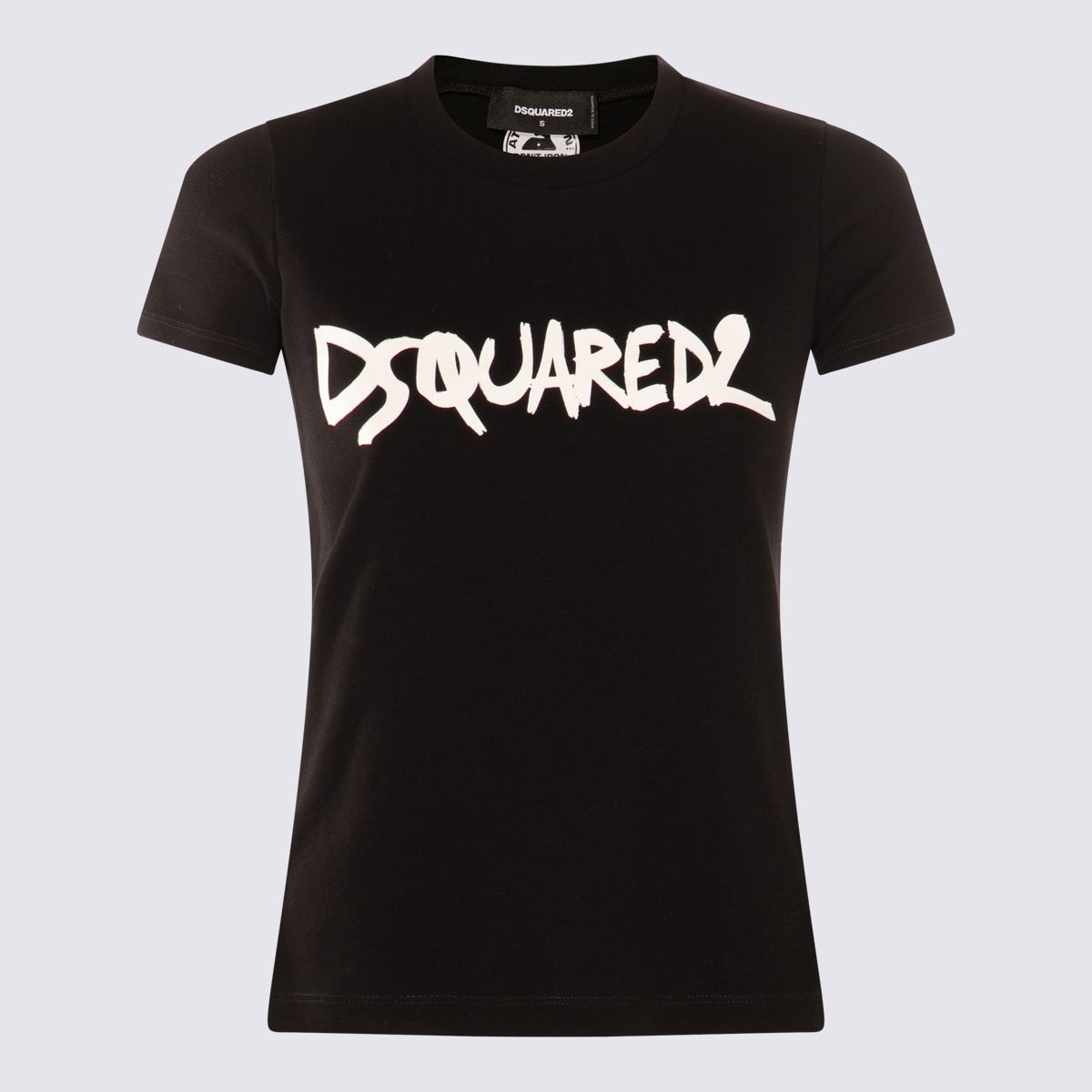Shop Dsquared2 Black And White Cotton T-shirt