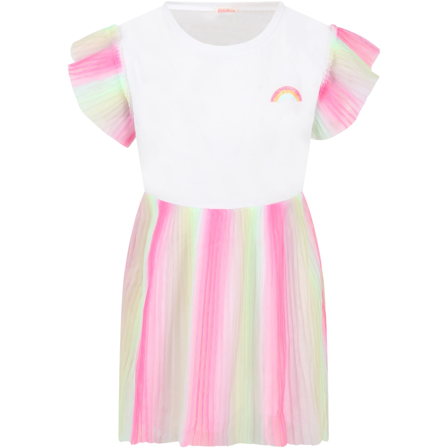 Billieblush Multicolor Dress For Girl With Rainbow