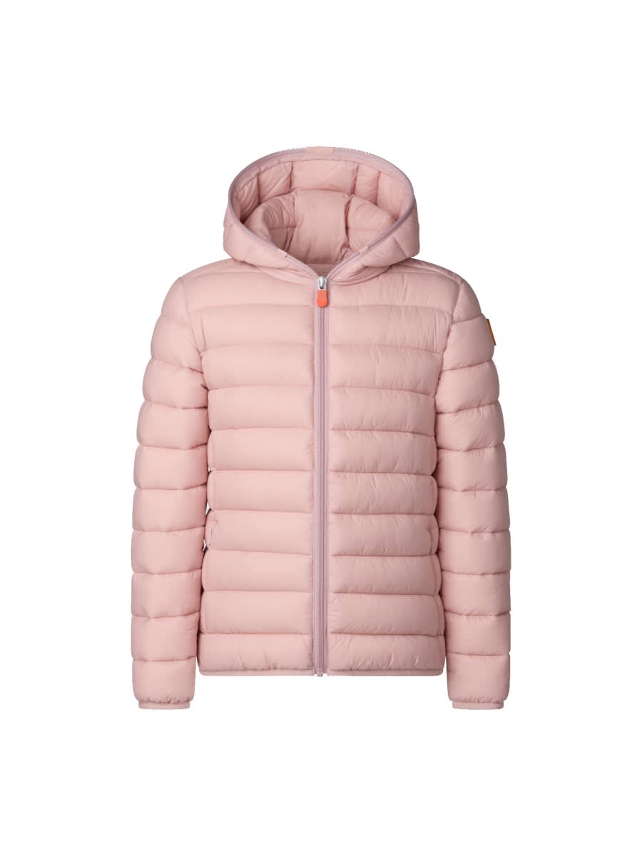 Save The Duck Pink Lily Down Jacket For Girl With Logo In Pink