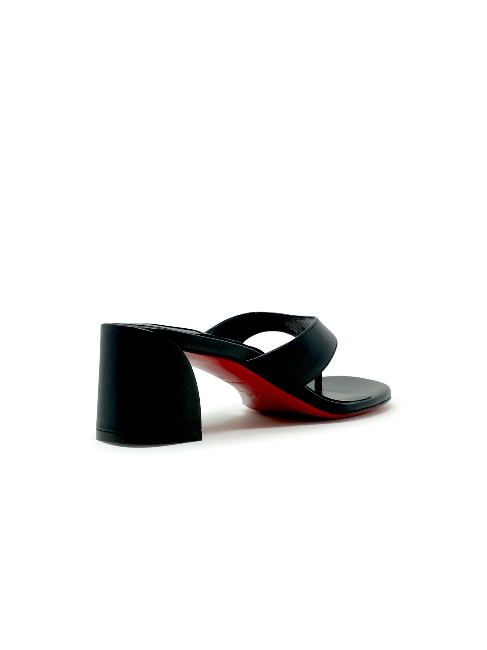 Christian Louboutin Jane Tonga Leather Red Sole Slide Sandals