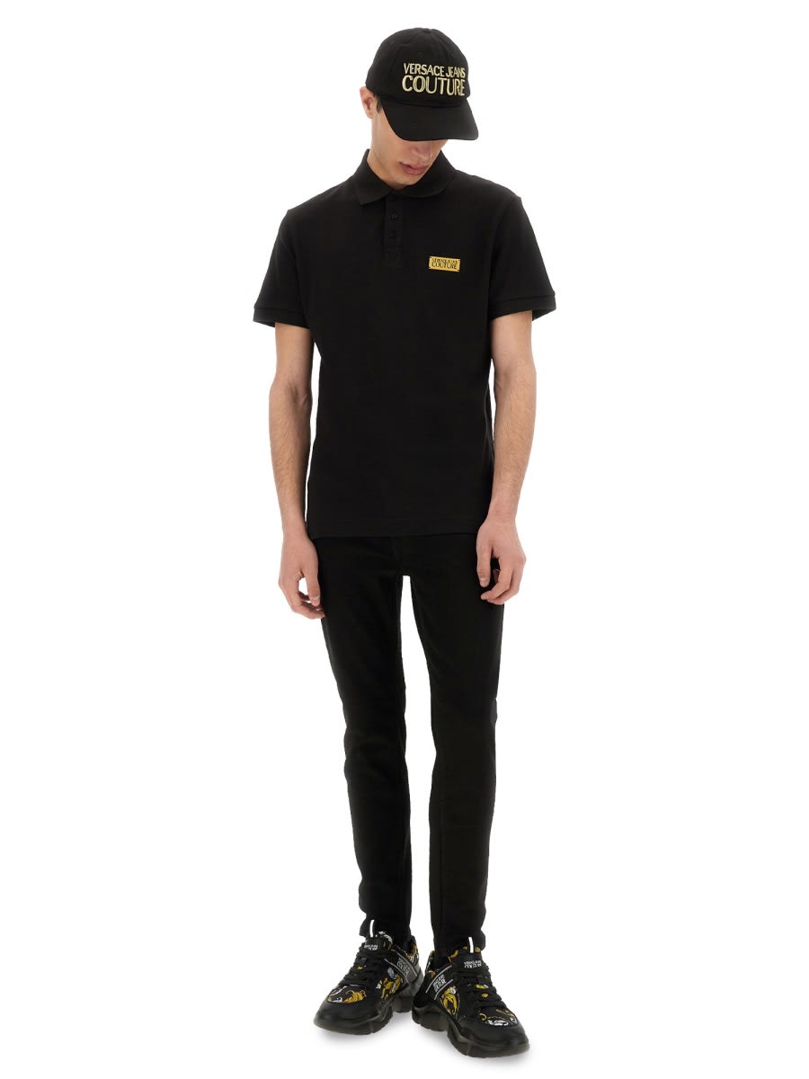 Shop Versace Jeans Couture Polo In Black
