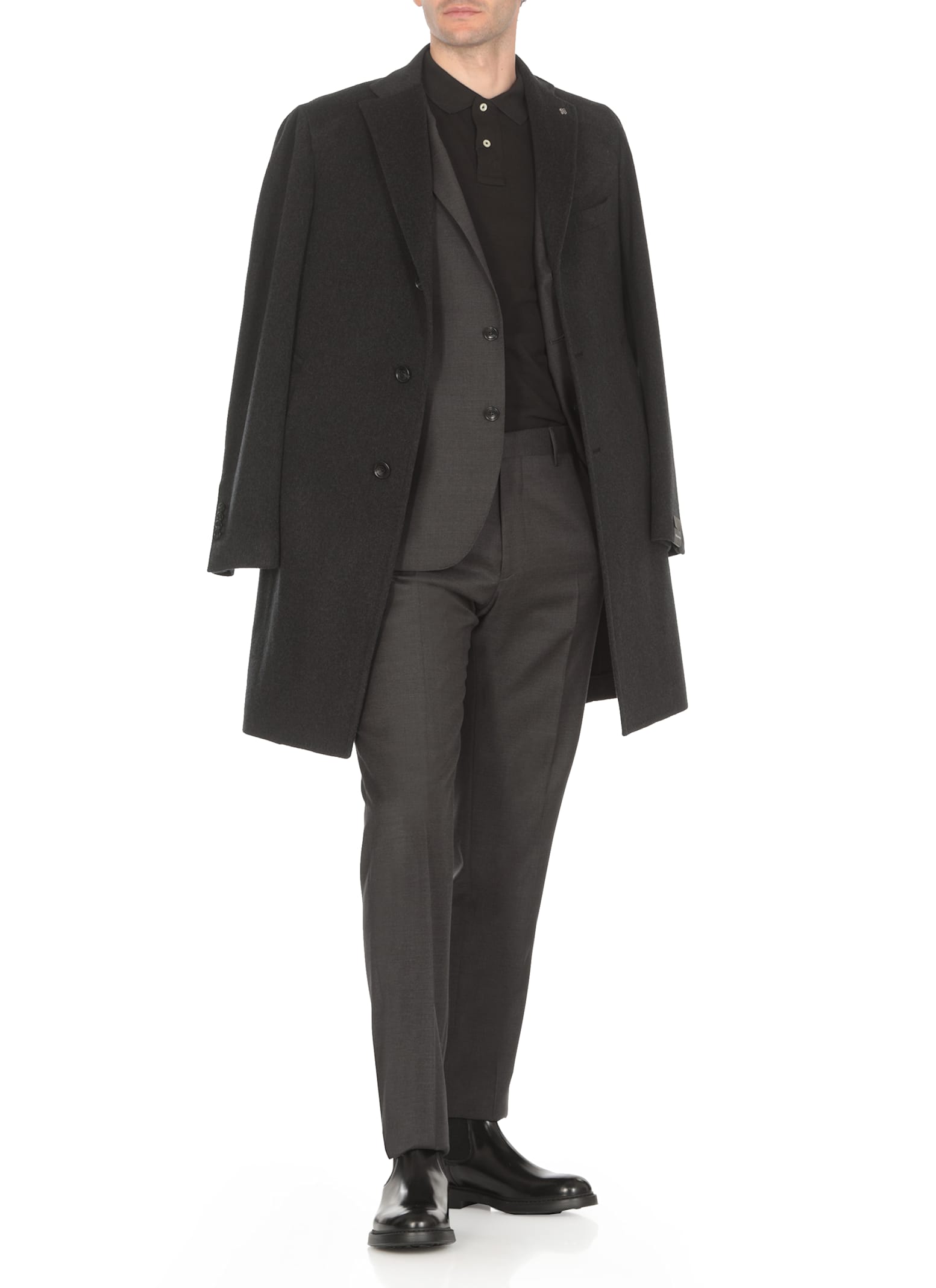 Shop Tagliatore Virgin Wool And Cashmere Coat In Grey