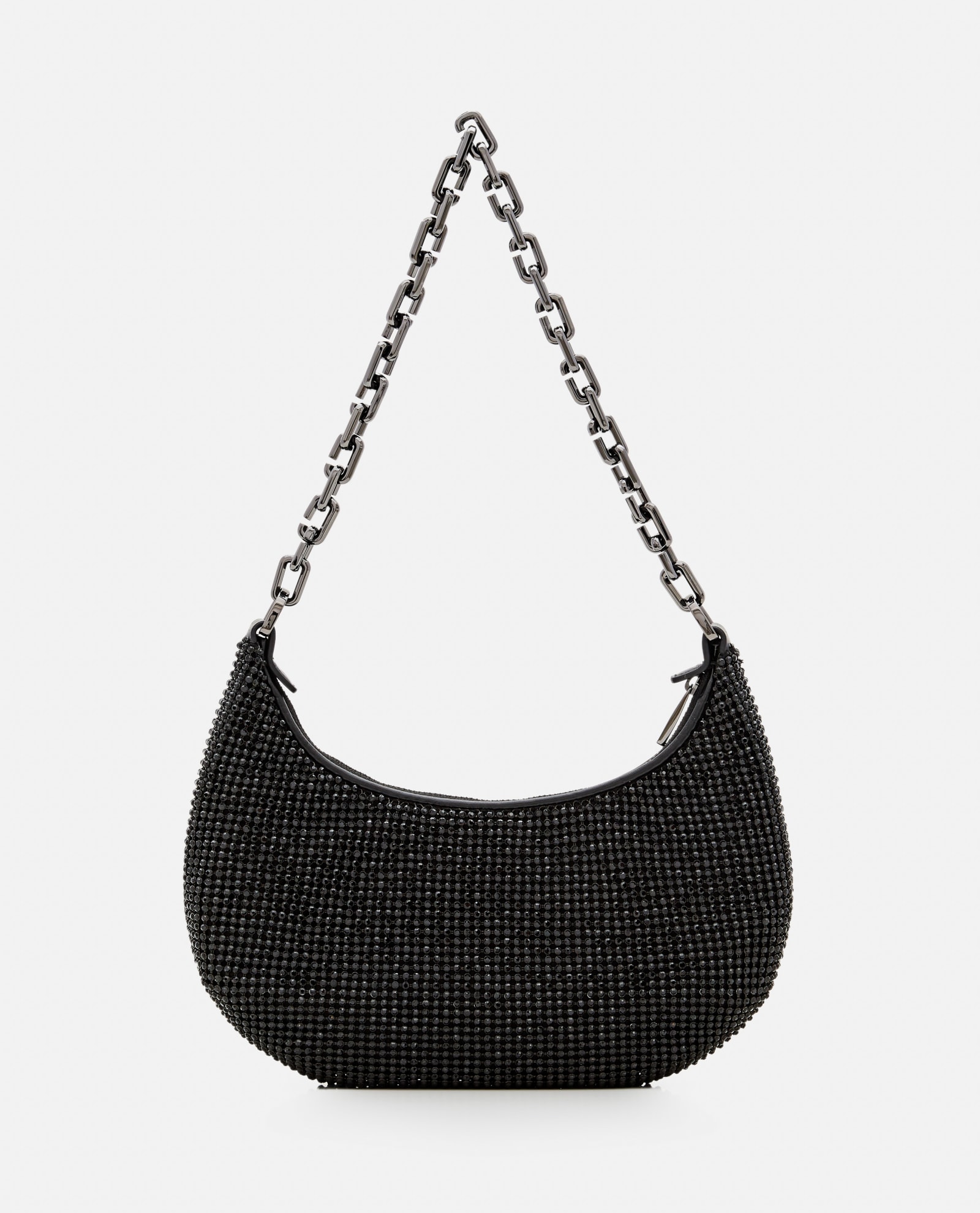 Shop Marc Jacobs The Small Curve Rhinestone J Shoulder Bag In Black