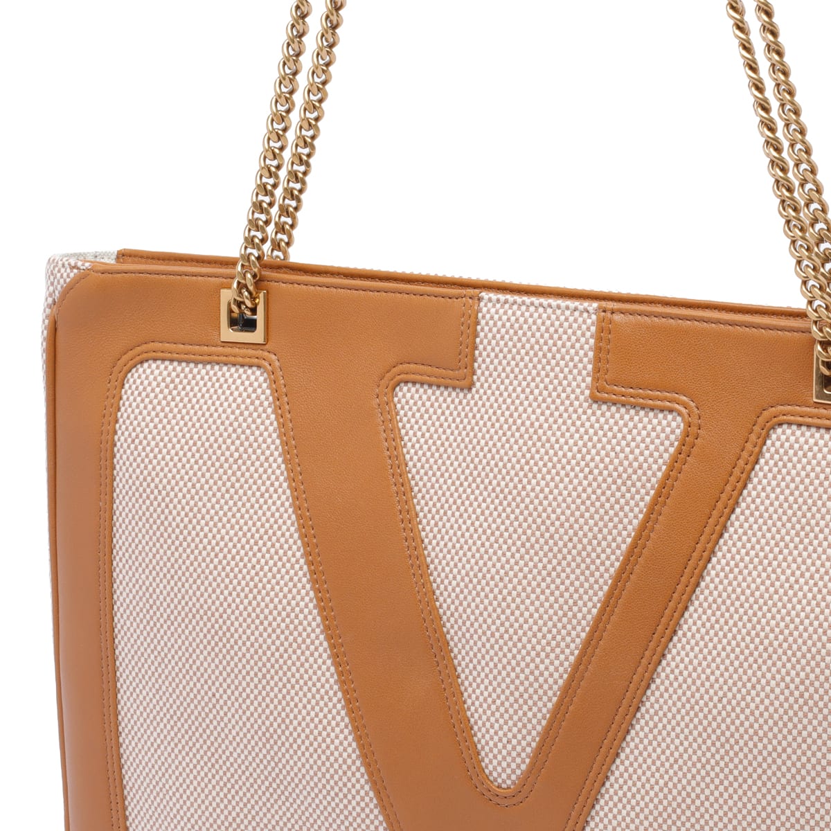 Valentino Garavani Garavani Viva Superstar Medium Canvas Shopping Bag Woman Natural/spice Uni