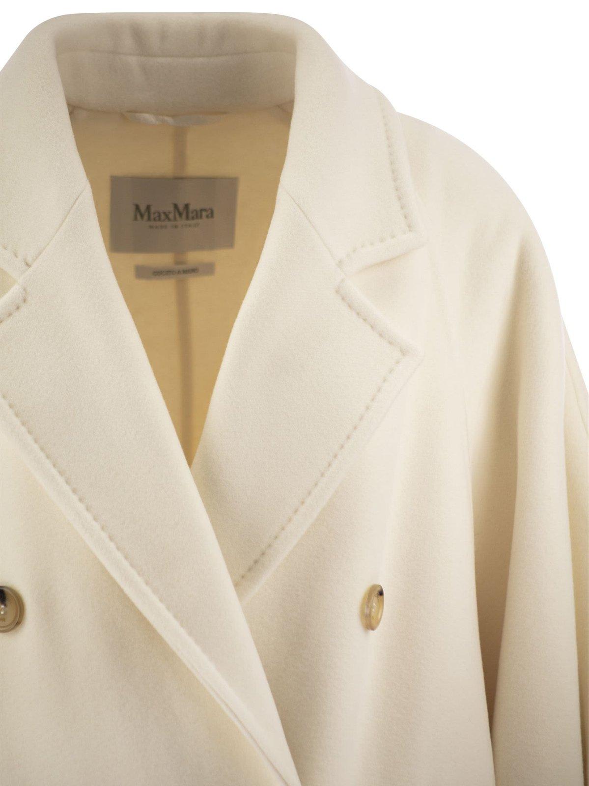 Shop Max Mara Zaffo Double-breasted Coat In White