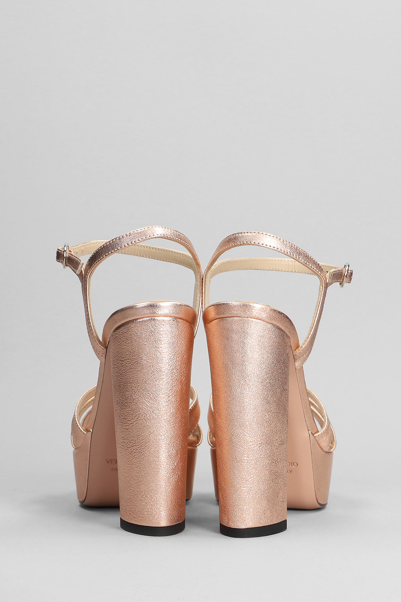 Shop Marc Ellis Sandals In Copper Leather