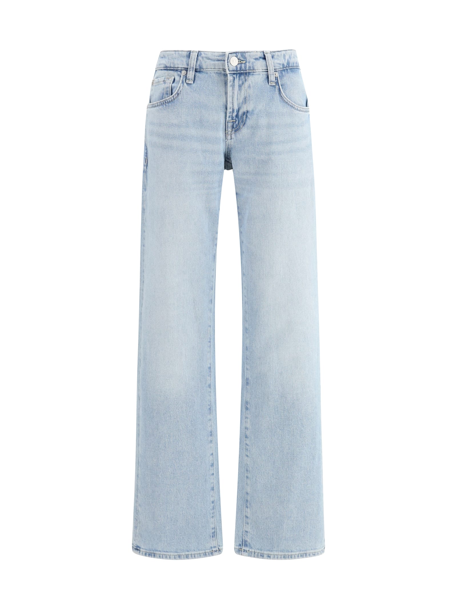 7 For All Mankind Low Straight Jeans In Blue