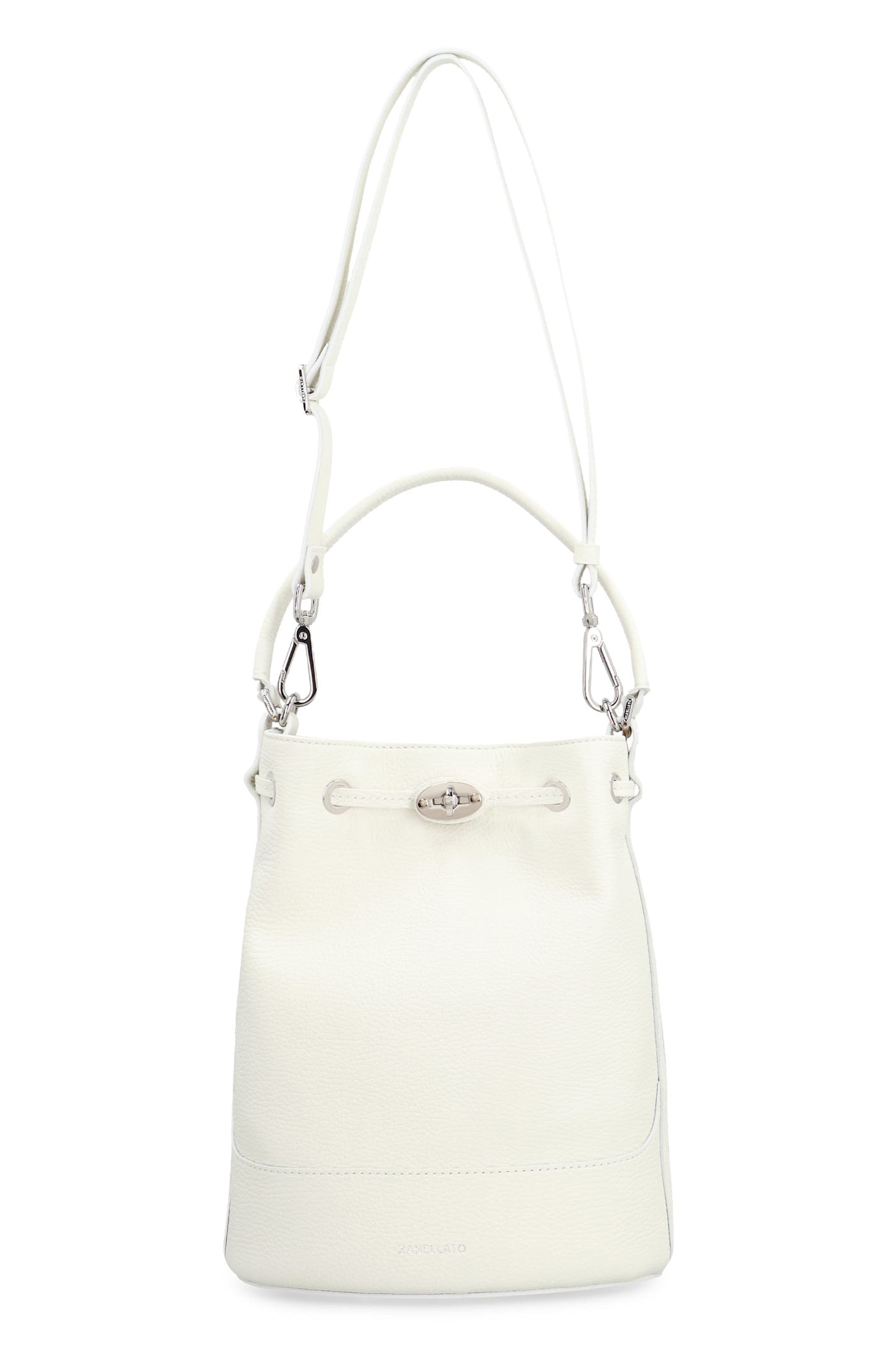 Zanellato Monda S Leather Bucket Bag In White