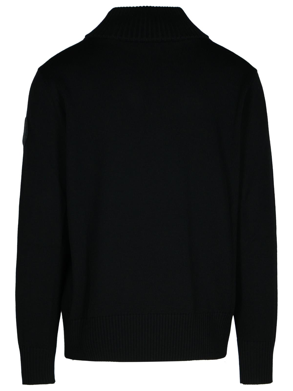 Shop Canada Goose 1/4 Zip Rosseau Black Wool Sweatshirt