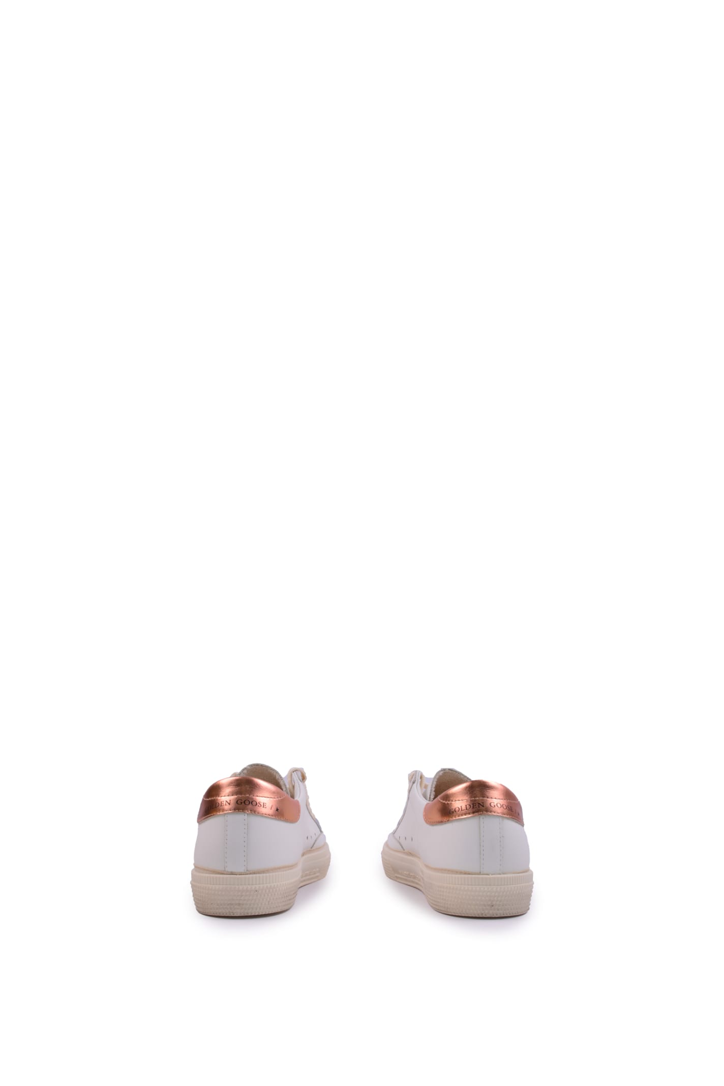 Shop Golden Goose Leather Sneakers In White