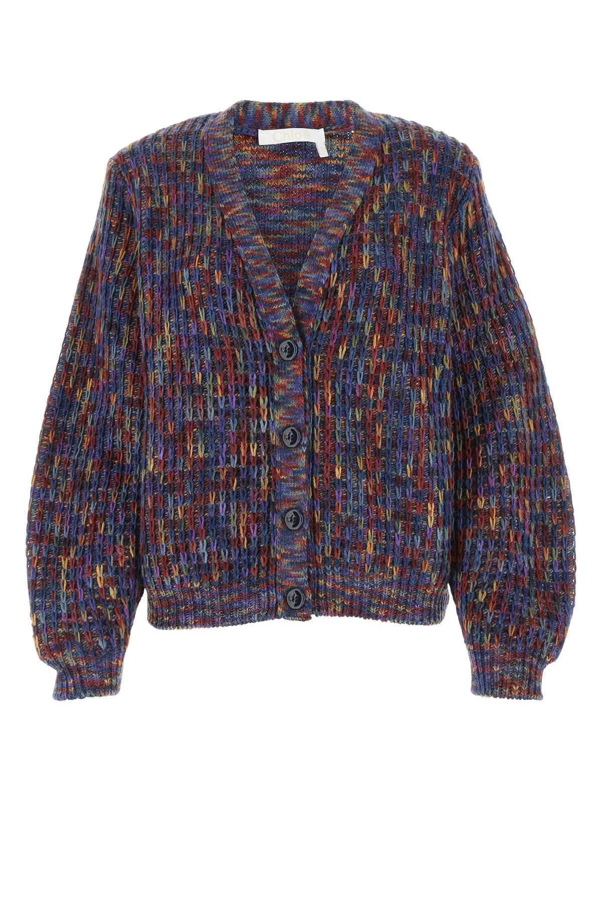 Shop Chloé Multicolor Wool Blend Cardigan In 9cc