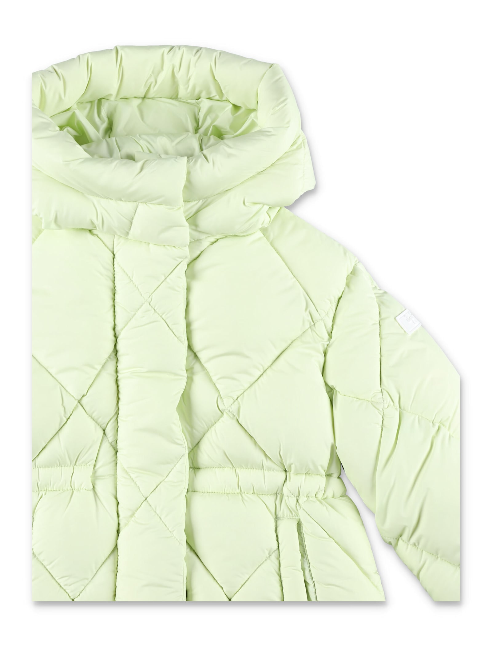 Shop Il Gufo Kid - Long Hooded Down Jacket In Lime