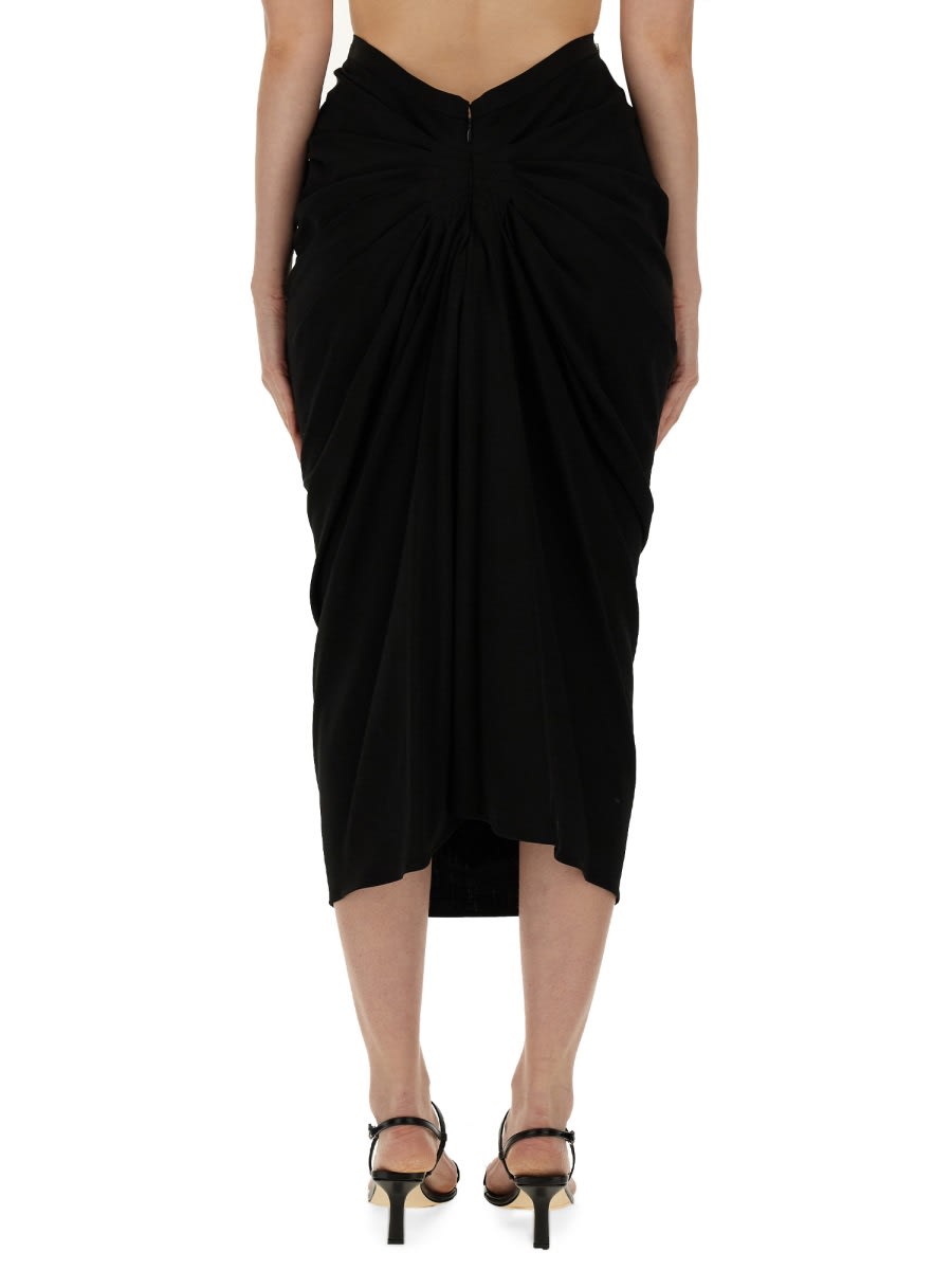 Shop Dries Van Noten Skirt With Drape In Black