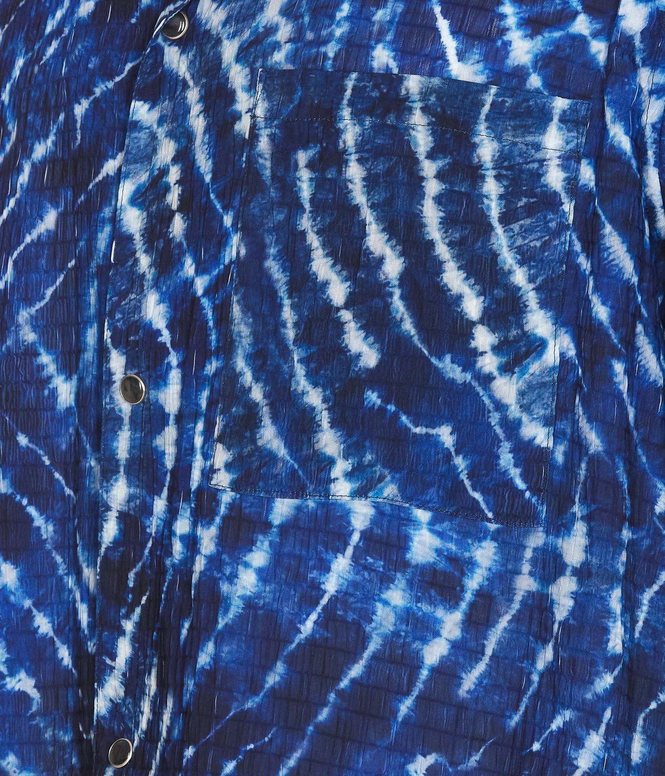 Shop Marcelo Burlon County Of Milan Soundwaves Print Short-sleeved Shirt In Blue