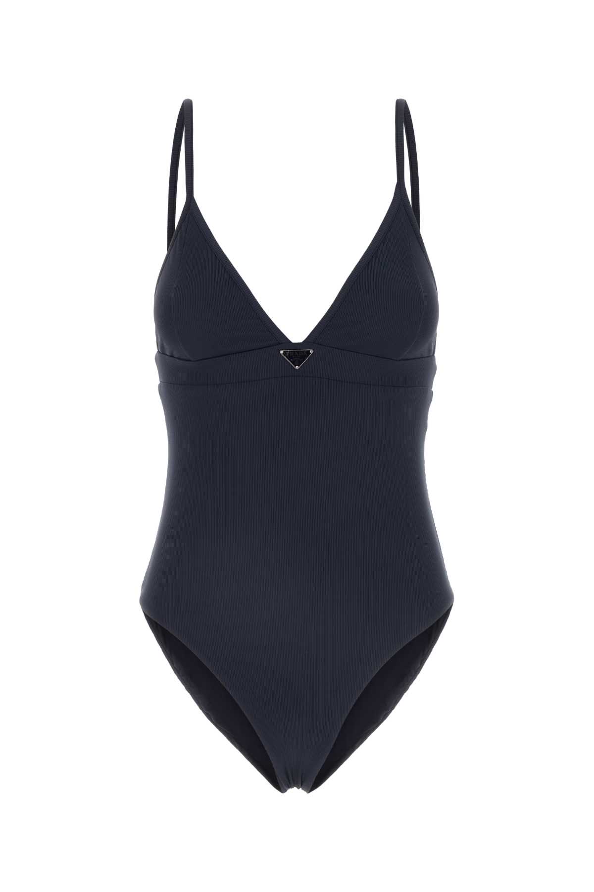 Shop Prada Midnight Blue Stretch Nylon Swimsuit In Bleu